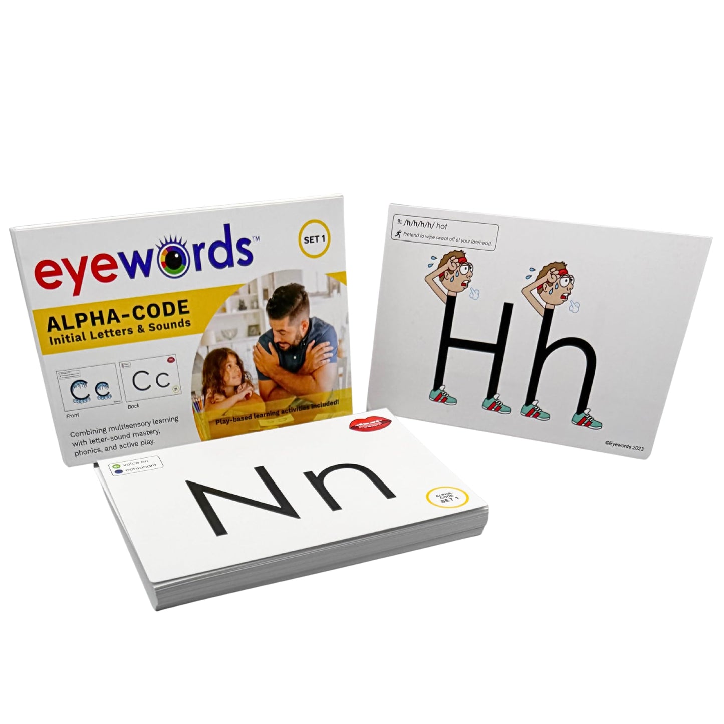 Eyewords Alpha-Code Set 1 Phonics Cards, 43 Dual-Sided 4x6, K-3 Classroom & Home, Letters & Sounds, RTI/MTSS & ELL, Picture & Mouth Cues, Digraphs, 10 Activities, Teacher/Parent Friendly, Model EW-31