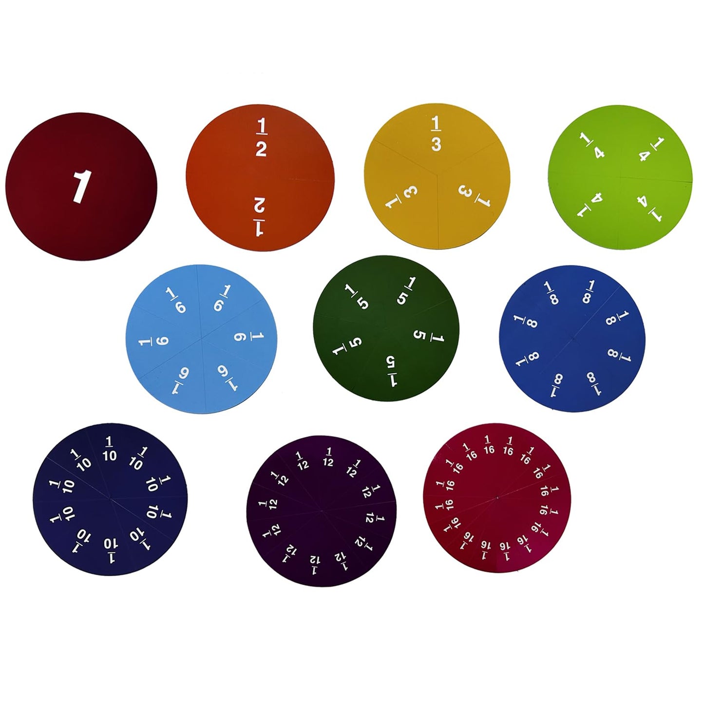 Magnetic Fraction Manipulatives,Educational Puzzle Games Magnets,Calculator Tiles Circles 6"