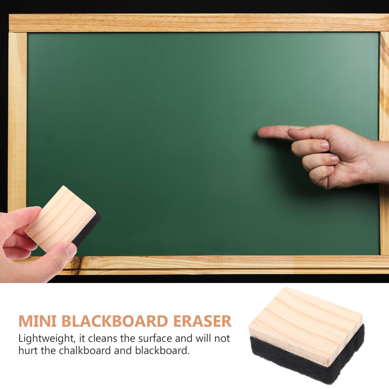 Tofficu Mini Wooden Dry Erase Erasers for Whiteboard and Chalkboard Classroom Office Use Lightweight Felt Board Wipes Set