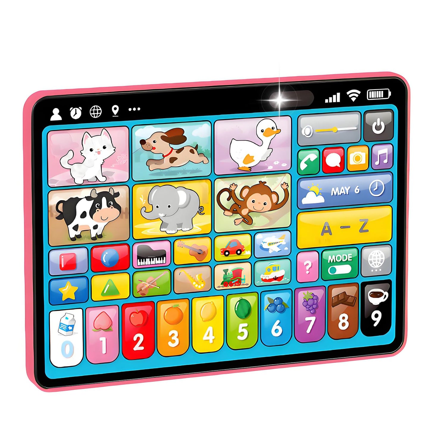 Learning Tablet for Toddlers 1-3 Trilingual Learning Toys with Sounds & Speech Therapy, Montessori Educational Toys for 1 Year Old Boy Girl, Baby Musical Toys 12-18 Months Toddler Toys Age 1-2-3 Gifts
