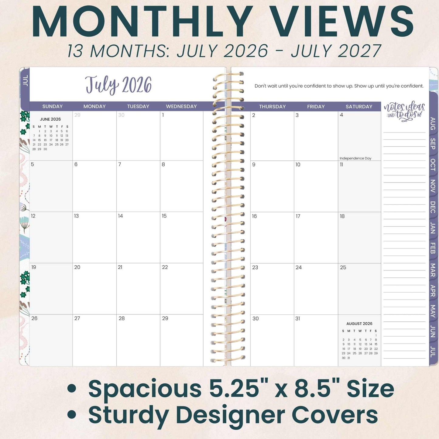 bloom daily planners 2026-2027 Planner - Academic Year (July 2026 - July 2027) Monthly & Weekly Soft Cover Planner for Women - 13 Month Calendar Agenda Book with Stickers - 5.5" x 8.25" - Seaside Whimsy