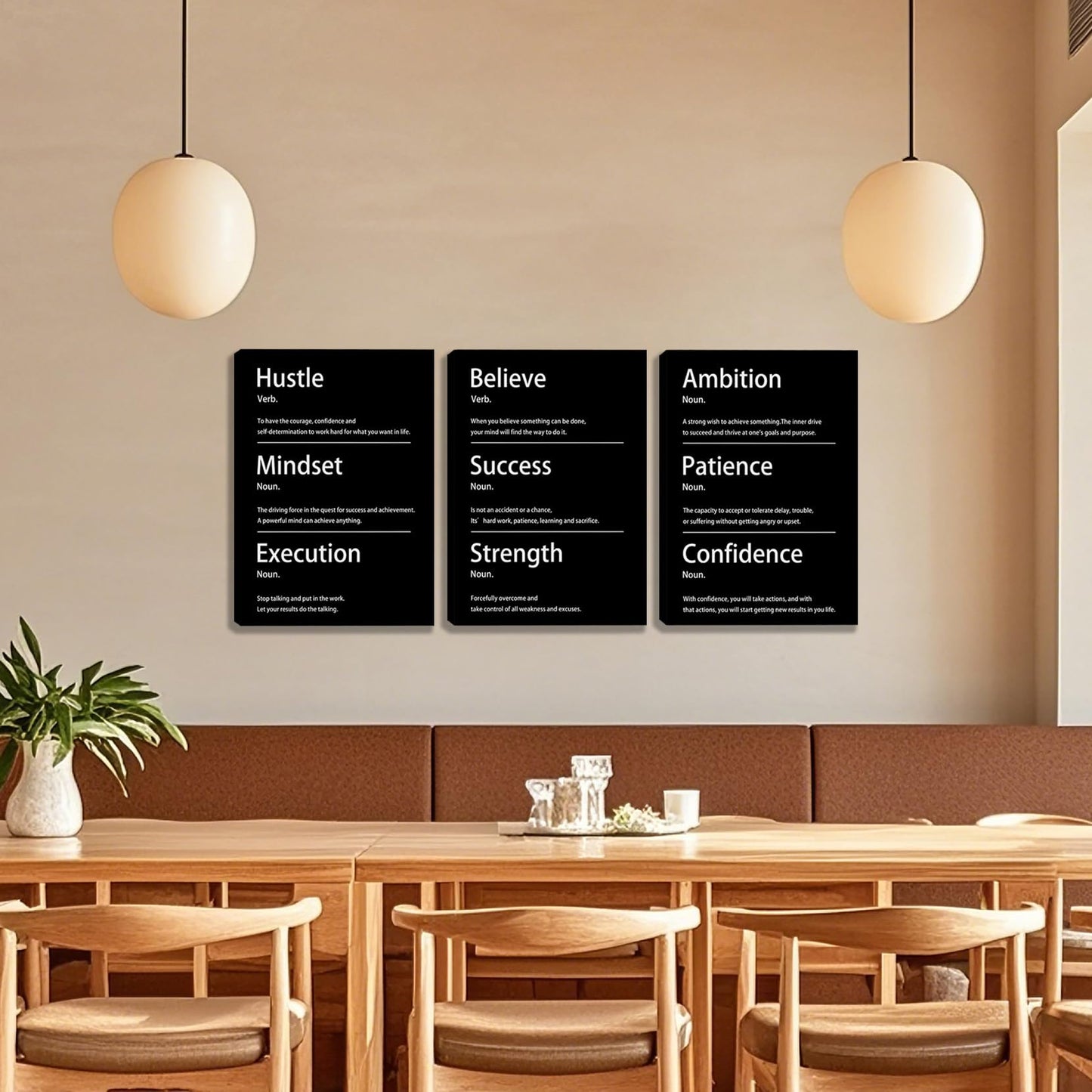 3 Panel Print Canvas Wall Art Motivational Office Wall Decor Painting Inspirational Posters Modern Inspiring Artwork for Home Living Room Bedroom Wall Decor Office Wall Art Ready to Hang - 36"Wx 16"H