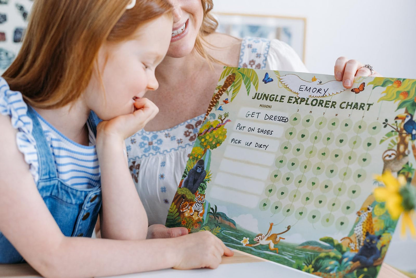 Kids Chore & Routine Reward Chart Set – 3 Jungle-Themed 7-Day Charts with 147 Stickers – Gentle Behavior & Goal Tracker by Saisu – Ages 3+