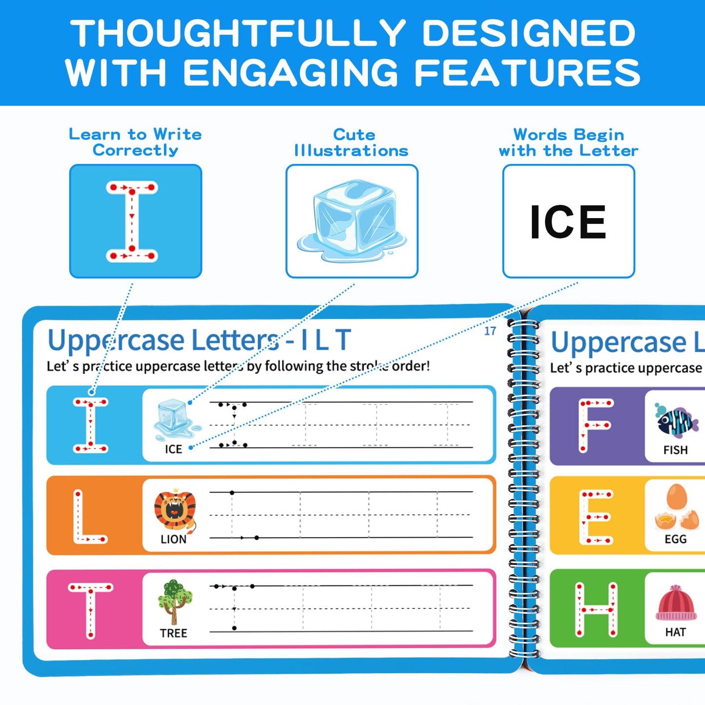 YySiRui Preschool Learning Activities, Tracing Books for Kids Ages 3+, Toddler Handwriting Practice, Letter Tracing for Kids, Preschool Kindergarten Workbooks 3+, Learning Books for 3+ Years Old