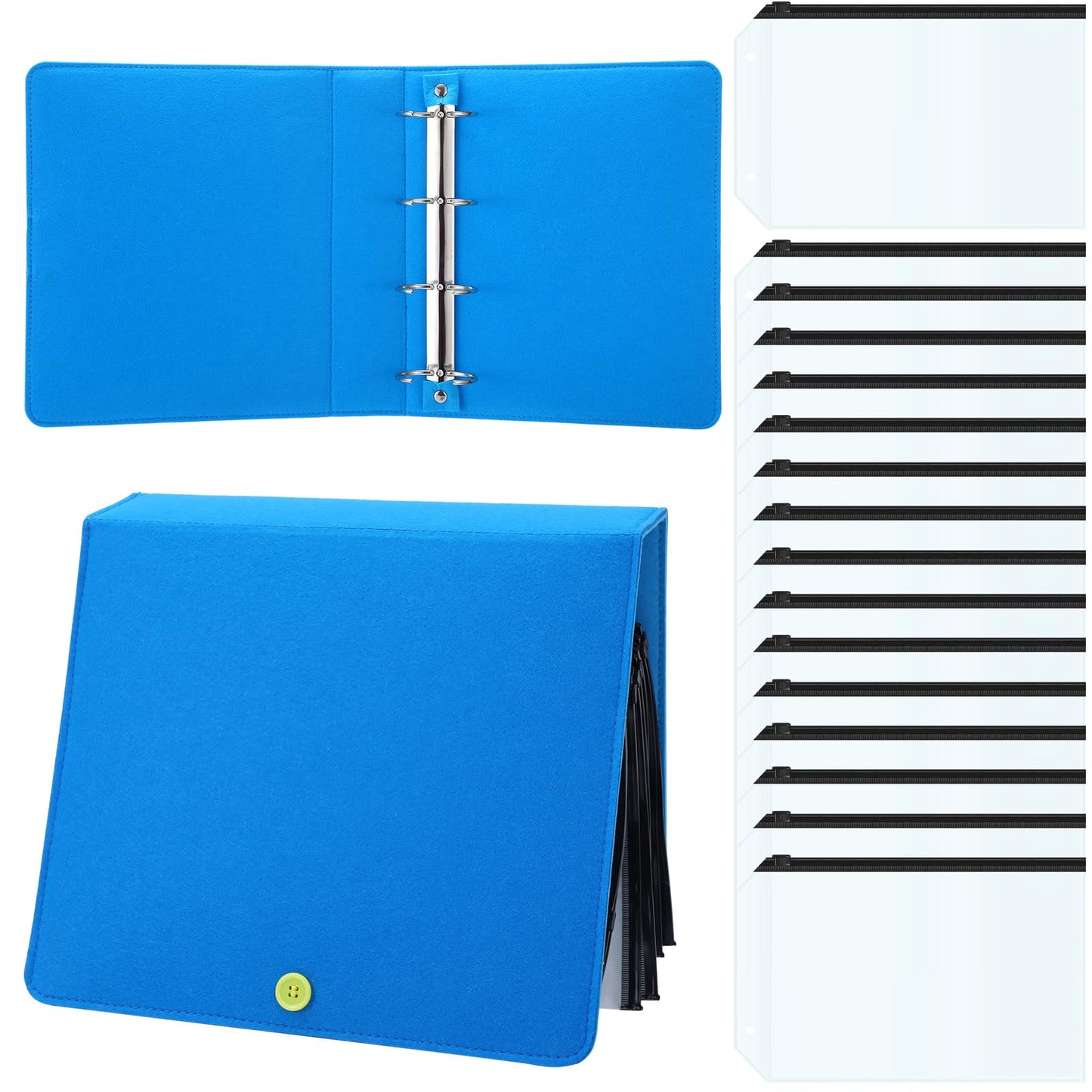 Affrolling 16 Pack Felt Board Pocket Sets Flannel Felt Story Board Pieces with a Multi Functional Pieces Storage Binder Bag for Bible Stories Preschool Activities Study