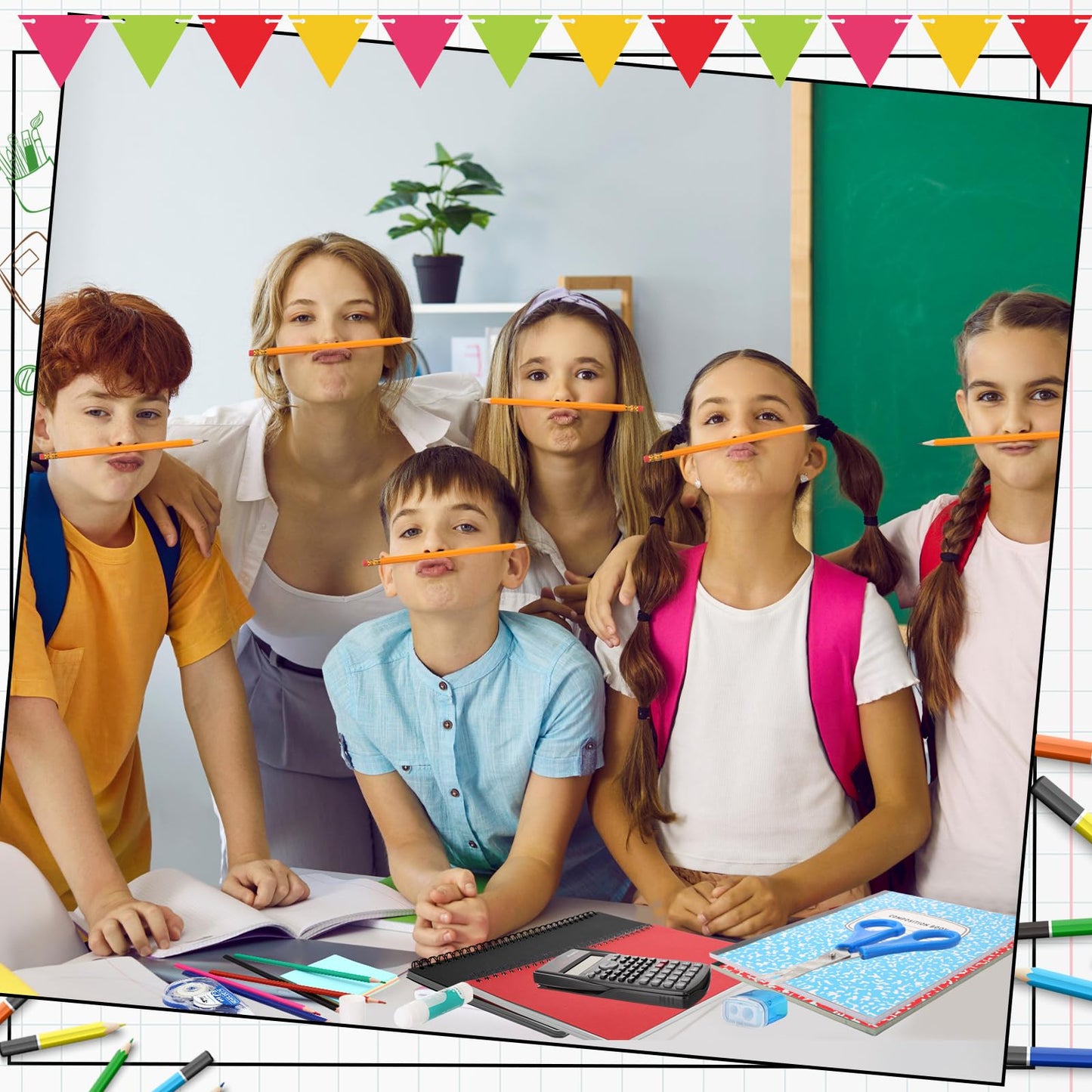 Gilprop 108 Pcs Middle High School Supplies Kit Back to School Supplies for Student 7-12 Grades Essentials Bundle Box Calculator Pencils Compass Notebook Pens(Colorful)