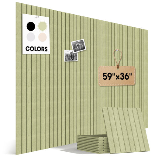 Large Cork Board for Walls 59" x 36",15 Pack 12"X12"Felt Bulletin Board Tiles with 120 Adhesive Tabs,Cork Board Alternative for Office Decor, Push Pin Board Wall Organizer-Sage Green