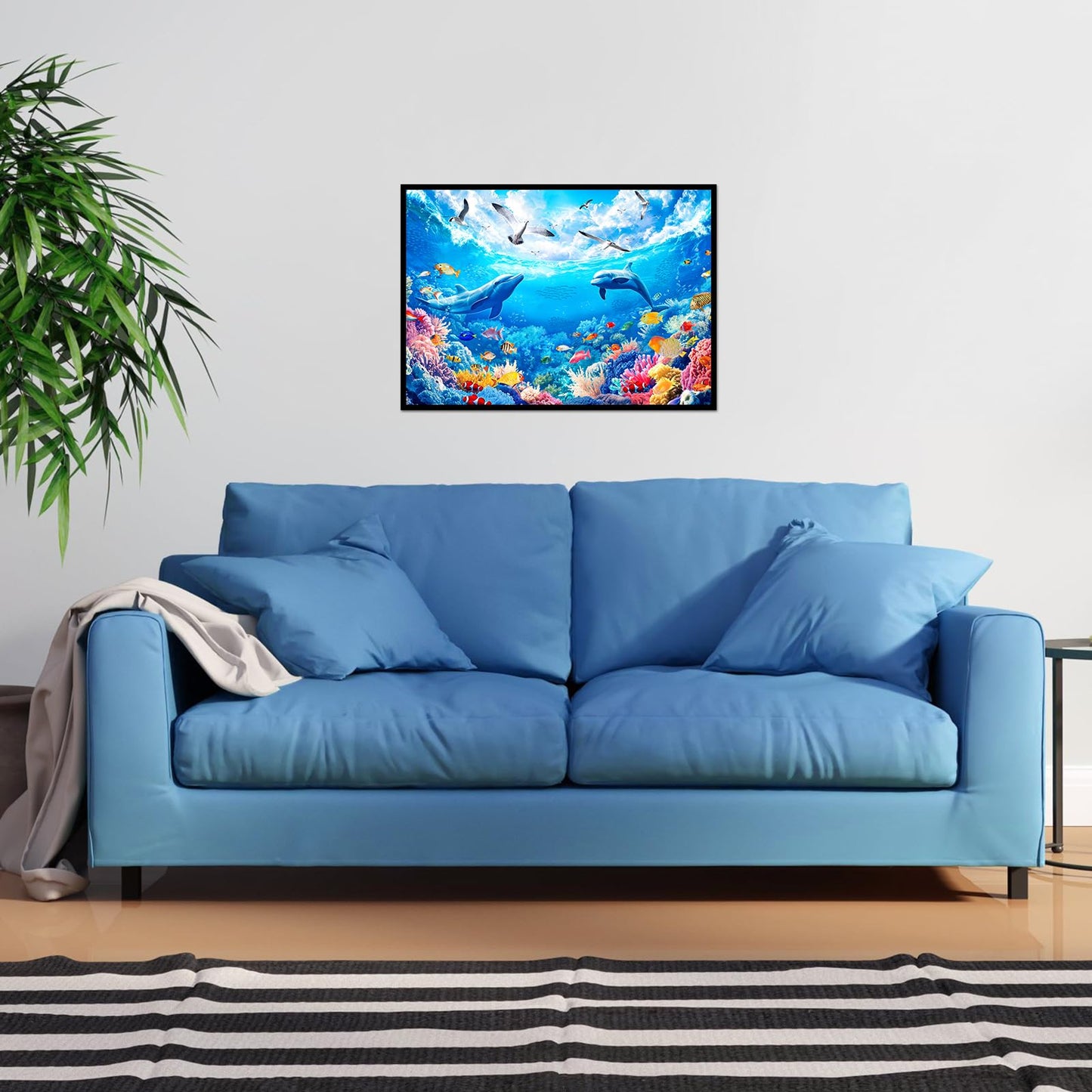 MBOQIU 1000 Piece Puzzle for Adults - Under the Sea Puzzles for Adults 1000 Pieces, Letters on Back, Coral Dolphin Seagulls Jigsaw Puzzle, Challenging Puzzles for Teens Seniors - 27.6 x 19.7 inches