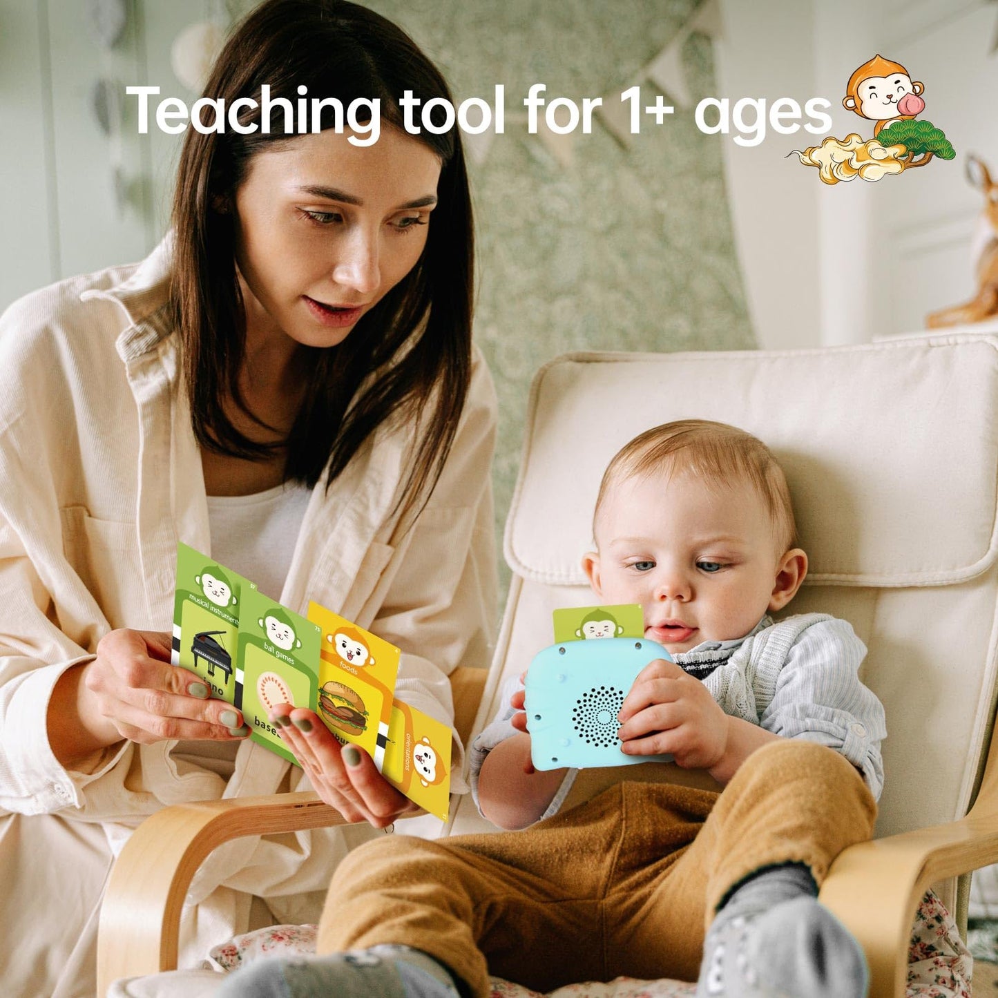 U-LEARNER Talking Flash Cards for Toddler 1 2 3 4 Year Olds, ABC Flash Cards for Toddlers 2-4, Montessor, Autism Sensory, Speech Therapy Toys, Birthday Gift for Boys and Girls, 296 Pro Words Blue