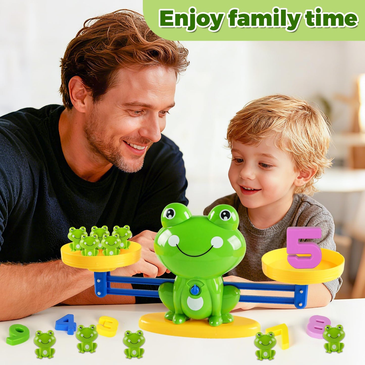 ISMETACU Frog Balance Math Toy for Preschool – Cool Counting Manipulatives and STEM Learning Materials for Kids Ages 5-7, Fun Number Match Activity for Pre-K Classroom and Early Education Centers