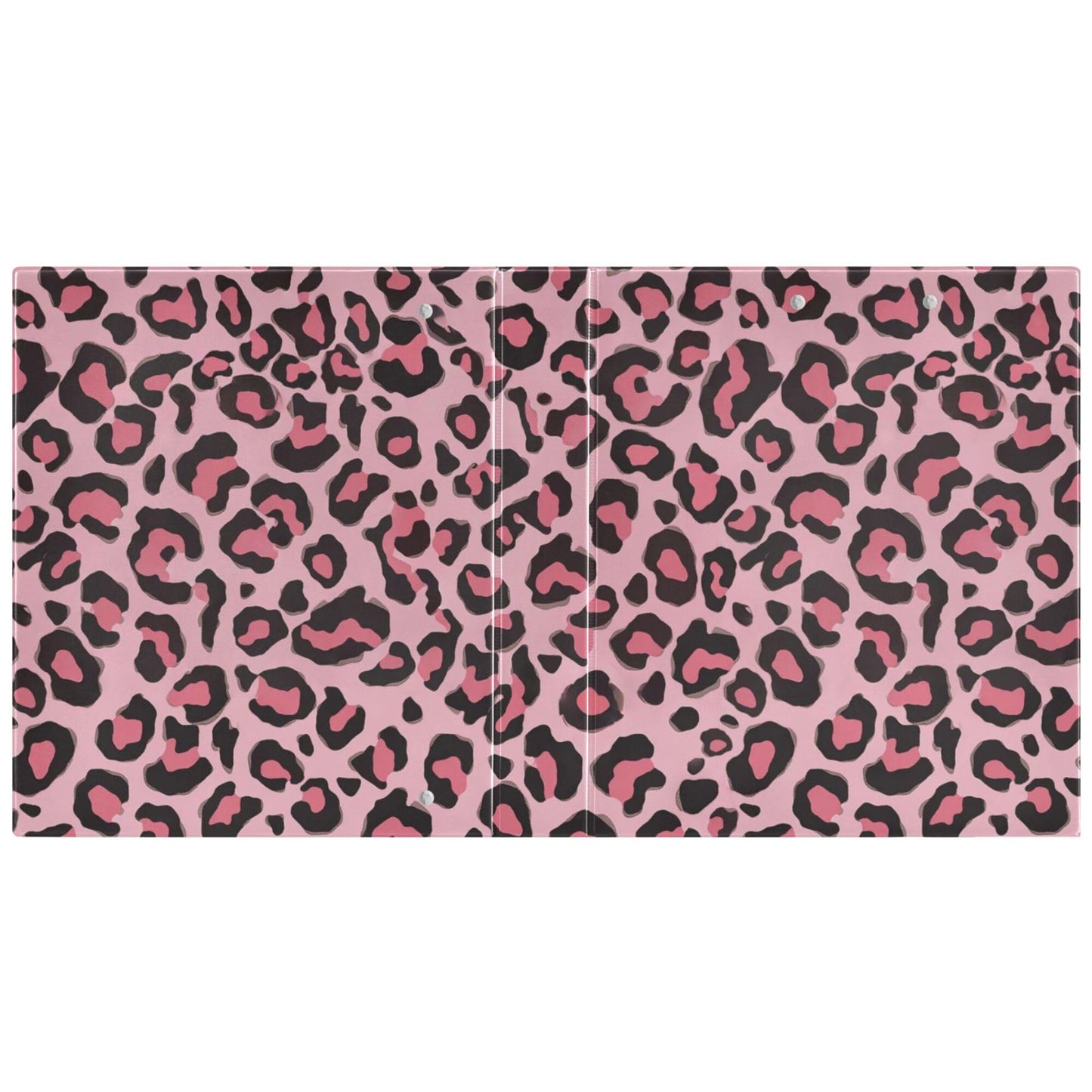 Pink Cheetah Round Ring Binders 1.5 Inch Pastel Leopard Cute Marine Sea Wave 3 Ring Clipboard Binder for Office School Work Supplies File Folder 200 Sheet Capacity