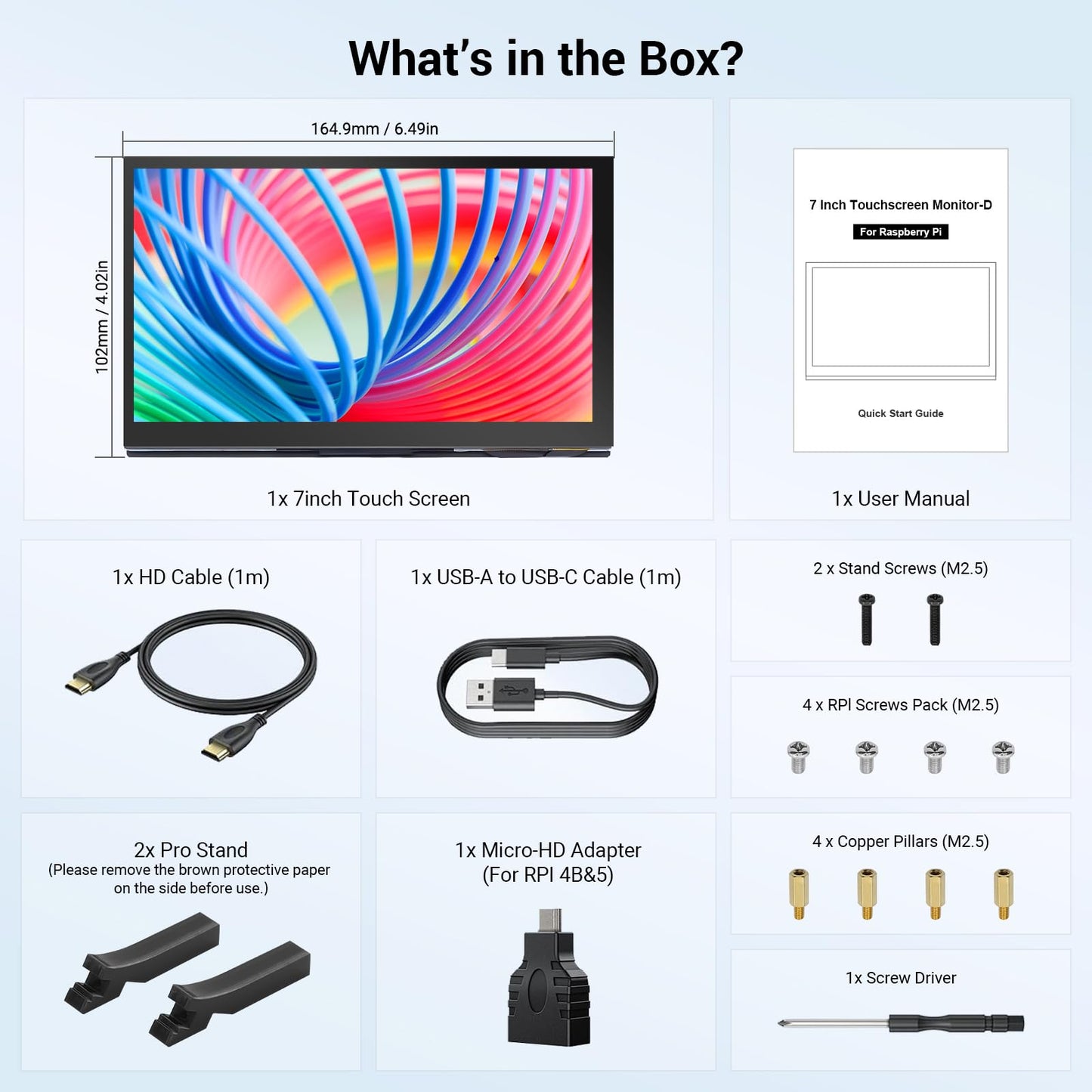 ELECROW 7 Inch Touchscreen Monitor for Raspberry Pi, 1024X600 IPS HD Capacitive Touch Screen Display with Acrylic Stand, Plug and Play, Compatible with Raspberry Pi 5/4/3, Banana Pi, Jetson Nano