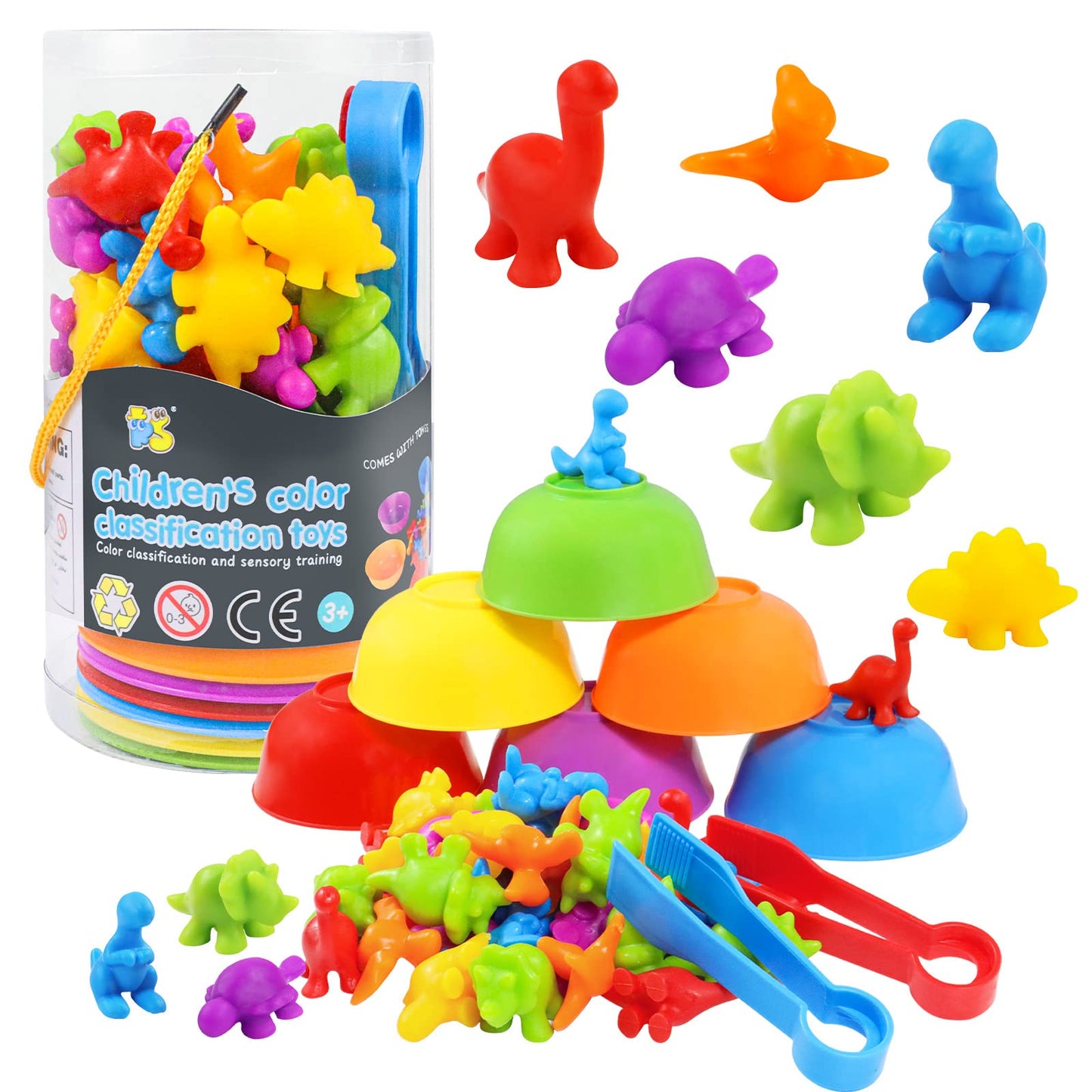 TSYAN Counting Toys Matching Game for Kids with Sorting Bowls Sensory Toys