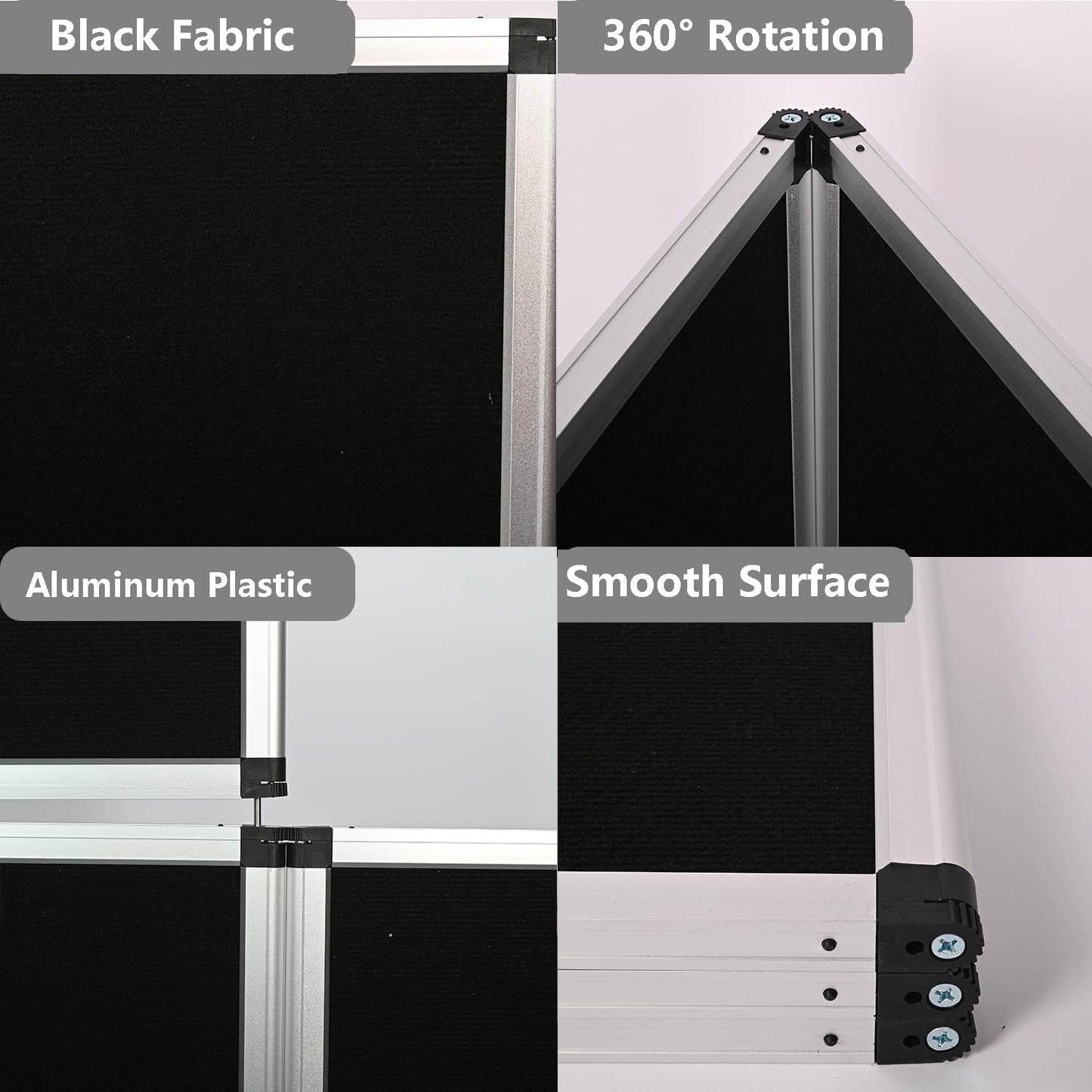 ISXACFF 6+1 Panel Trade Show Presentation Board, 82.6" H x 70.8" W Portable Display Panel System, Folding 6 Panels Exhibition Boards Single Sided Tabletop Display 6 Panels,Hook & Loop-Receptive Fabric