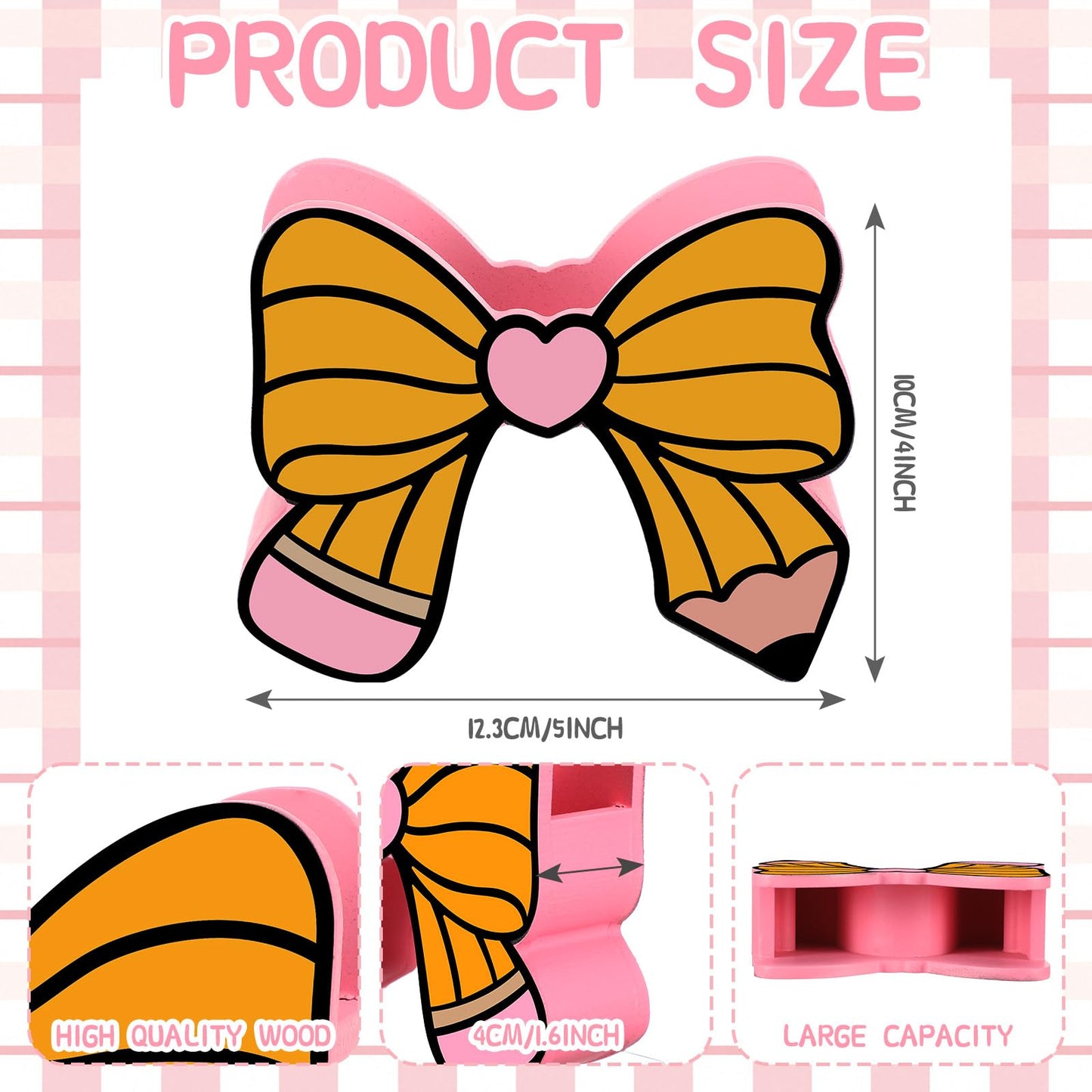Tenceur Pencil Bow Pen Holder for Desk Large Capacity Bow Pencil Holder Coquette School Supplies Set Desk Organizer Cute Teacher Office Decor Makeup Brush Holders Back to School Gift for Girls Women