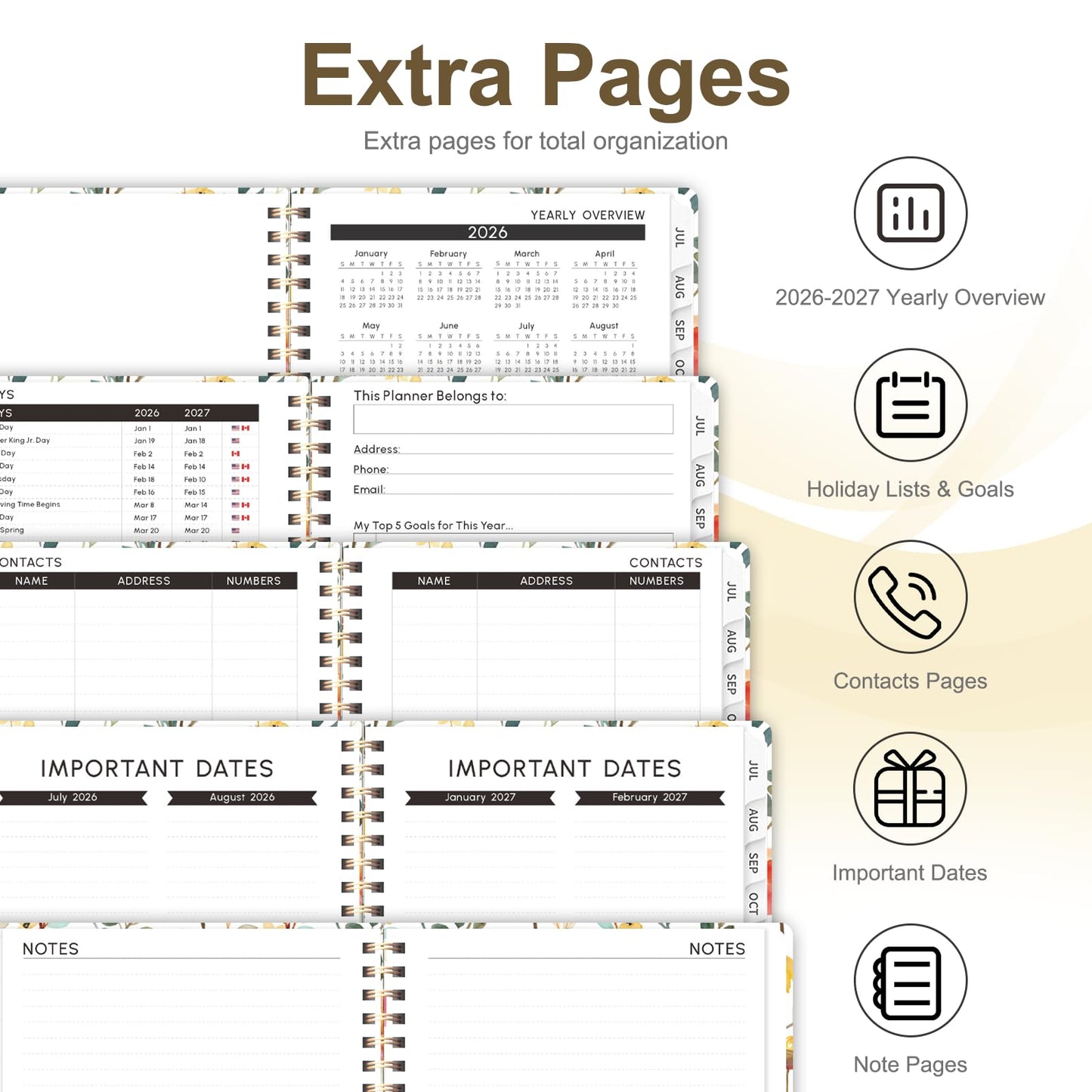 Planner 2026-2027, Weekly and Monthly Academic Planner, July 2026 - June 2027, Hardcover Calendar Agenda Book for School Year Planning, School Supplies for Teacher and Student, A5(6.3'' x 8.5'')