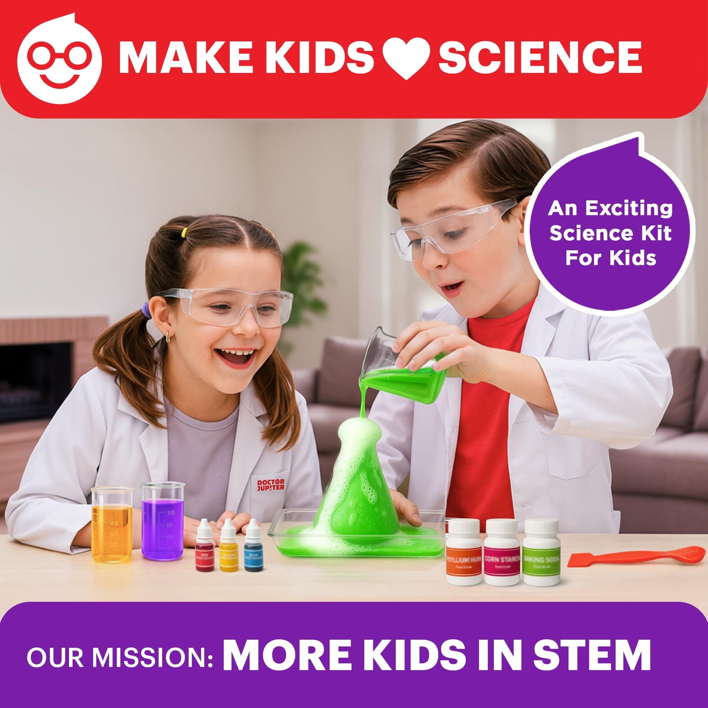 Doctor Jupiter My First Science Kit for Kids Ages 4-5-6-7-8 | Birthday Gift Ideas for 4+ Year Old Boys & Girls | Toy Stem Kit with 100+ Experiments | Learning & Educational Projects