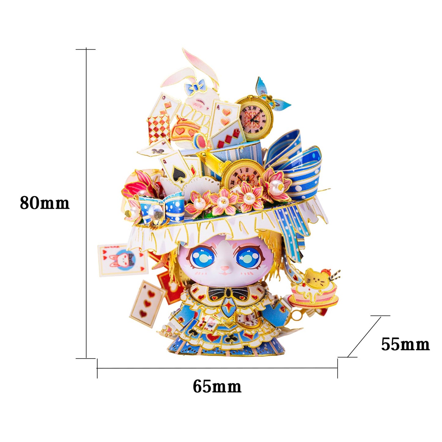 MU 3D Metal Puzzle for Adult Alice Figure Cartoon Cat, Animation Elf Palace Model Kits Miniature Building, Love Festival Birthday Gift Home Decor