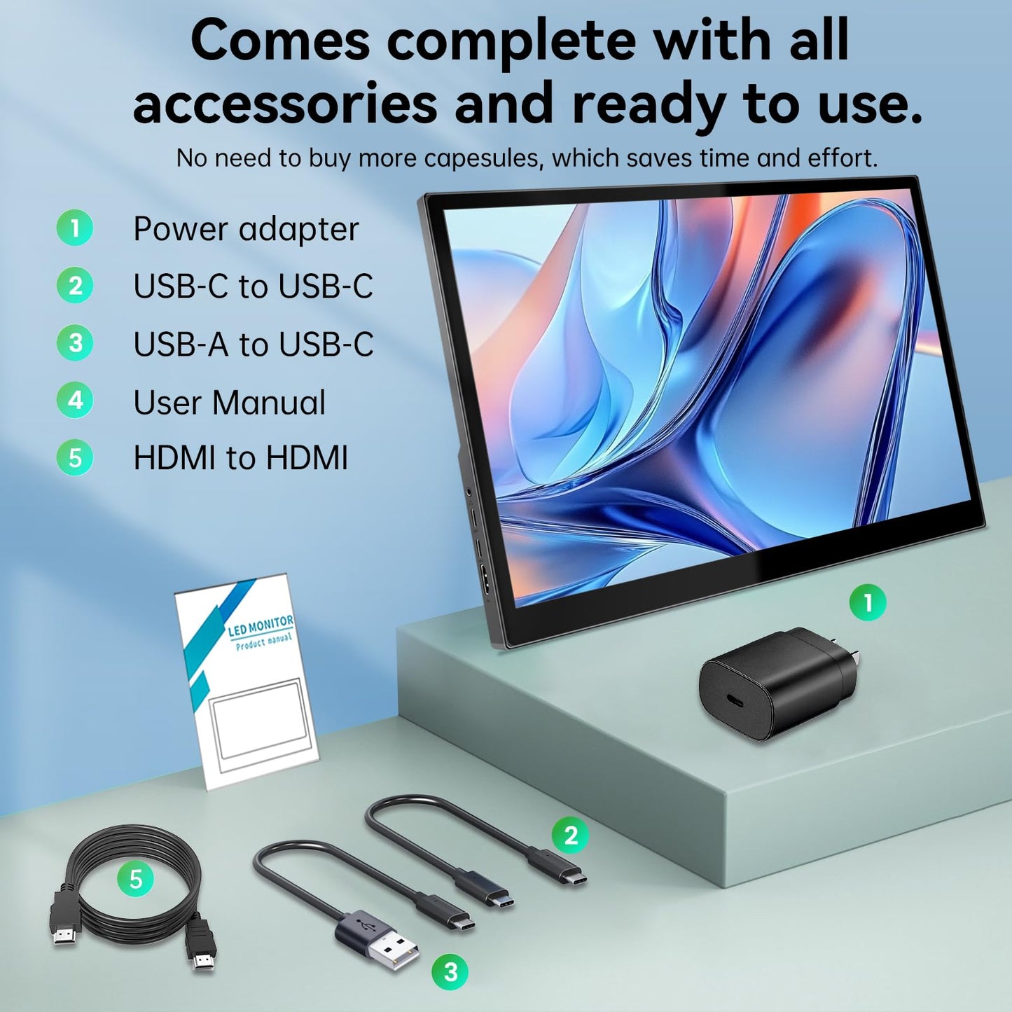 Pisichen Portable Touchscreen Monitor 16 Inch 1920X1200P IPS Touch Screen Monitor with USB C HDMI Port, 350cd/m², External Monitors for Laptop PC Phones Computer PS4/5