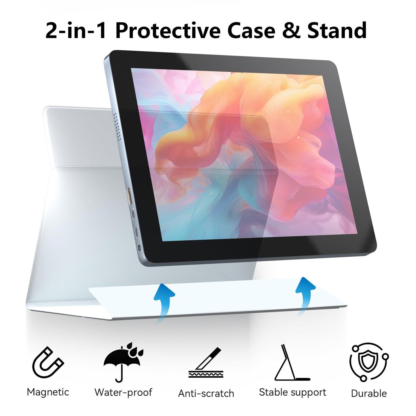 Thinlerain 9.7" 2K Portable Monitor Touchscreen, 2048x1536 IPS Display with 10-Point Touch, HDMI & Dual USB-C, CNC Aluminum Body, Built-in Speaker, Protective Case for PC/Phone/Travel/Home Office