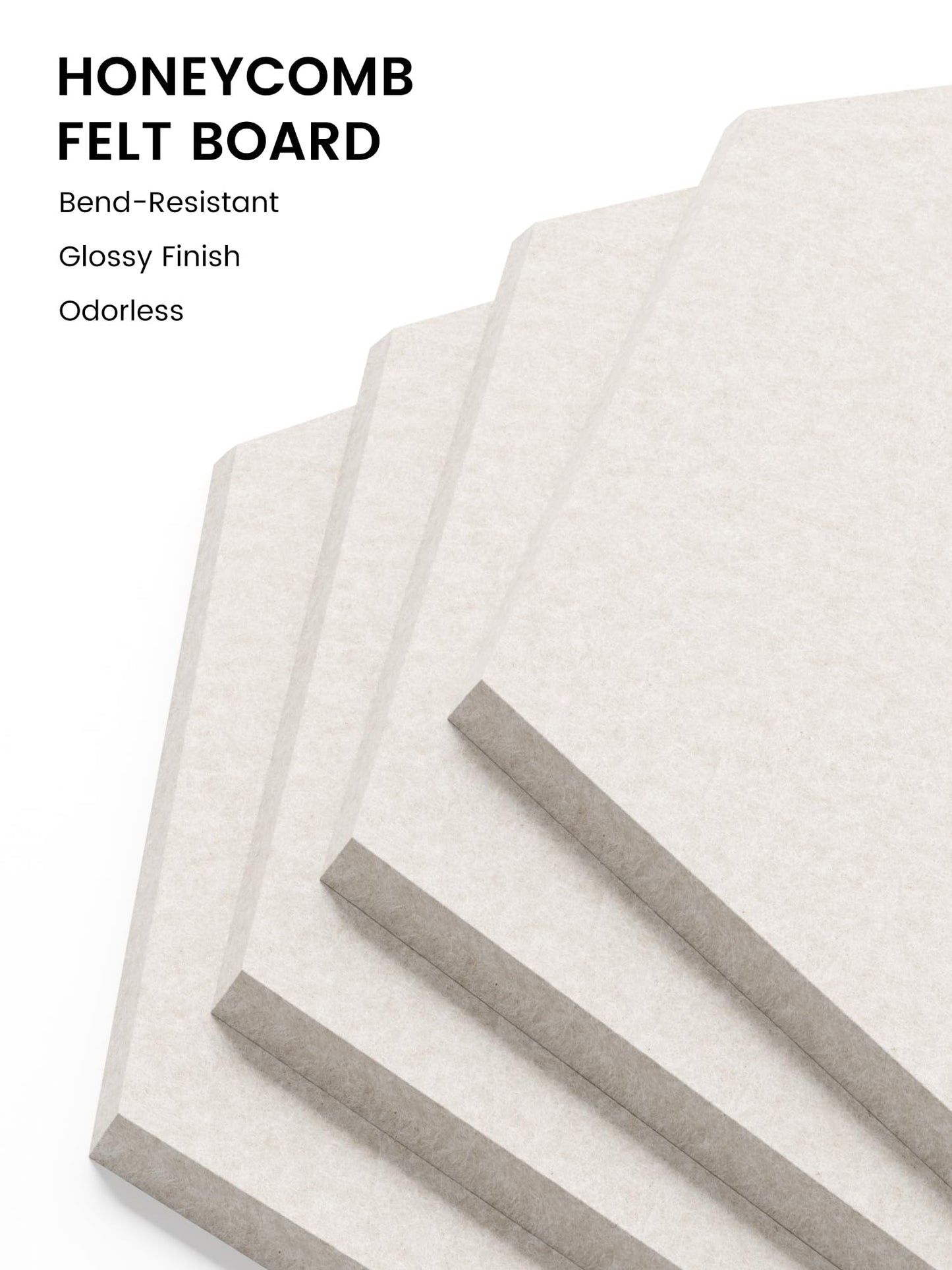 Fluxynara Hexagon Cork Board Alternative for Walls Decor-12-Pack Felt Bulletin Board Tiles,with 30 Pushpins,70 Adhesive Tabs for Office,Classrooms & Home Pin Board Felt Board-Oatmeal