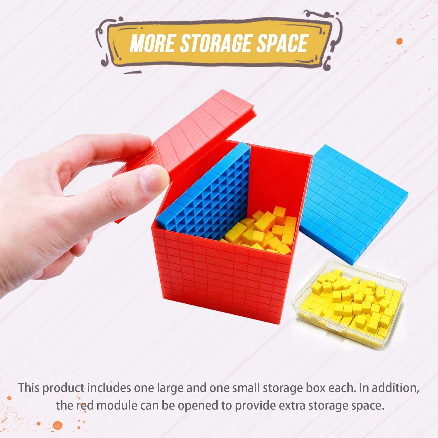 JIOEWVELL Base Ten Blocks for Math, 135 Pieces Place Value Blocks, Math Manipulatives for Kids, Plastic Math Cubes, Number Blocks, Counting Cubes for Kindergarten 1st-4th Grade