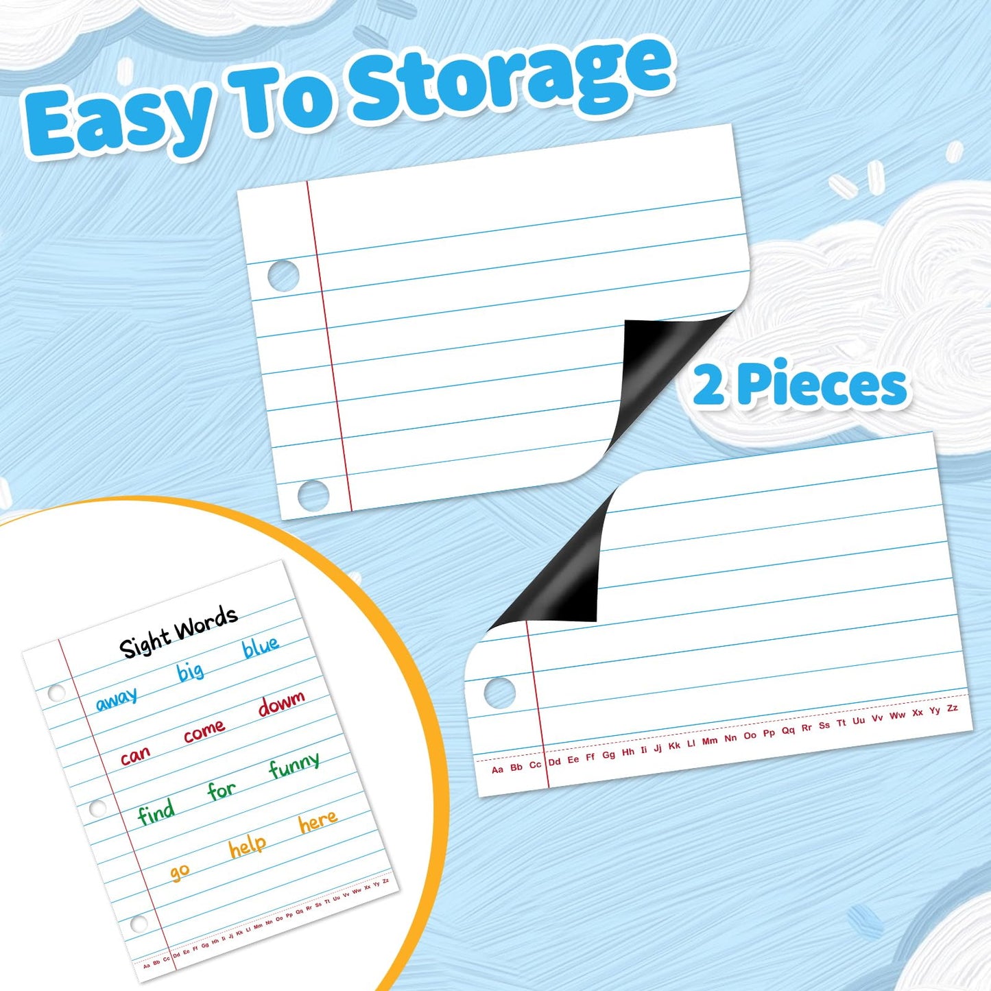 PraxiKidy Giant Magnetic Notebook Paper,Dry Erase Handwriting Lined White Board Paper Teaching Supplies Chart Paper for Teacher Essentials Homeschool Elementary Classroom Must Haves, 21.7”x 17"