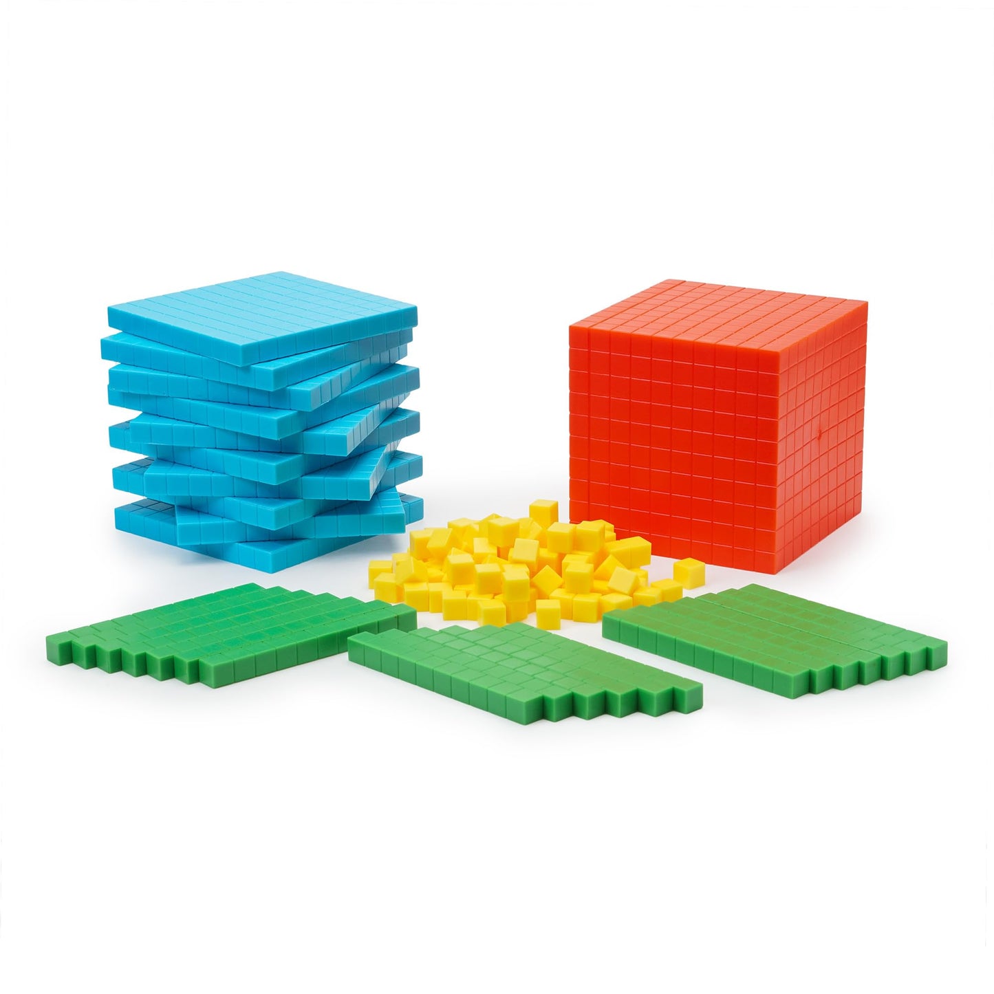 Simply magic 131 PCS Base Ten Blocks for Math - Place Value Blocks, Base 10 Math Manipulatives K-3, Math Counters, Number Blocks, Math Cubes for Kids, Counting Blocks - Kindergarten 1st 2nd 3rd Grade