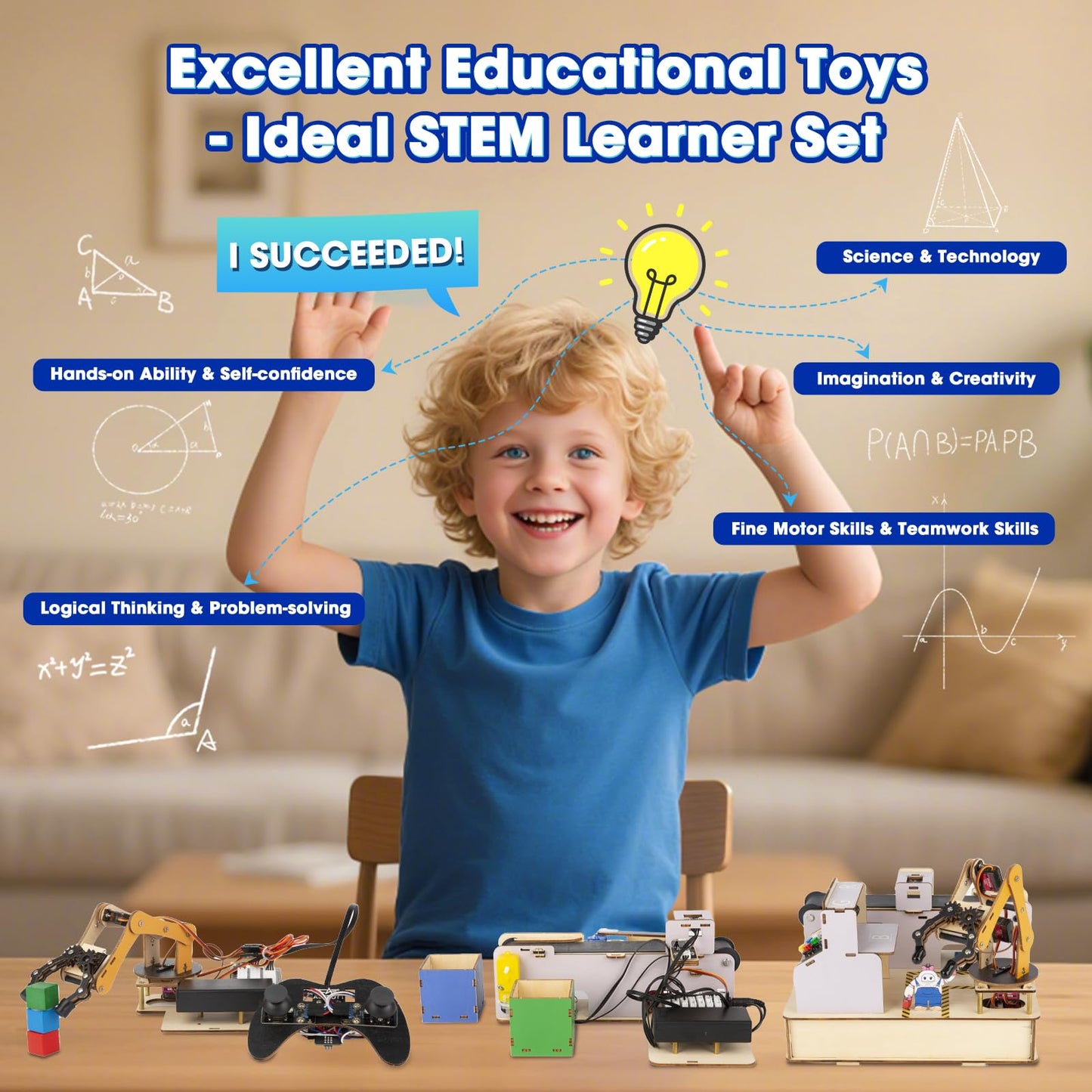 ACEBOTT IoT STEM Kit for Kids，Smart Factory Starter Kit for Arduino ESP32，3D Wooden Puzzles DIY Model Science Educational Set Building Toys for Adults Teens 10+