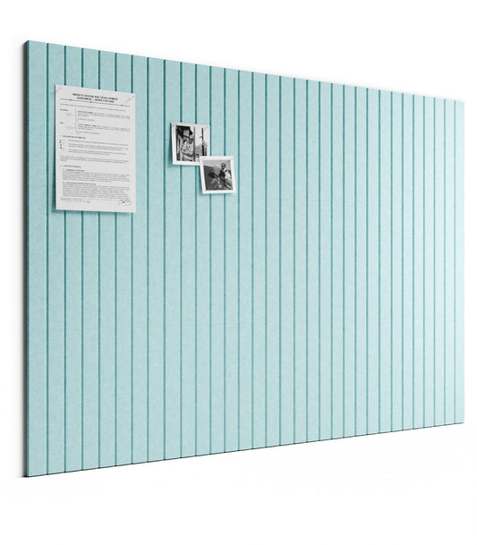 Bumusty Large Cork Board Alternative-48 x 36" Felt Bulletin Board Tiles, with 30 Pushpins, 70 Adhesive Tabs, Fine-Stripe 12-Pack, Cork Boards for Office Push Pin Board Felt Board-Aqua Blue