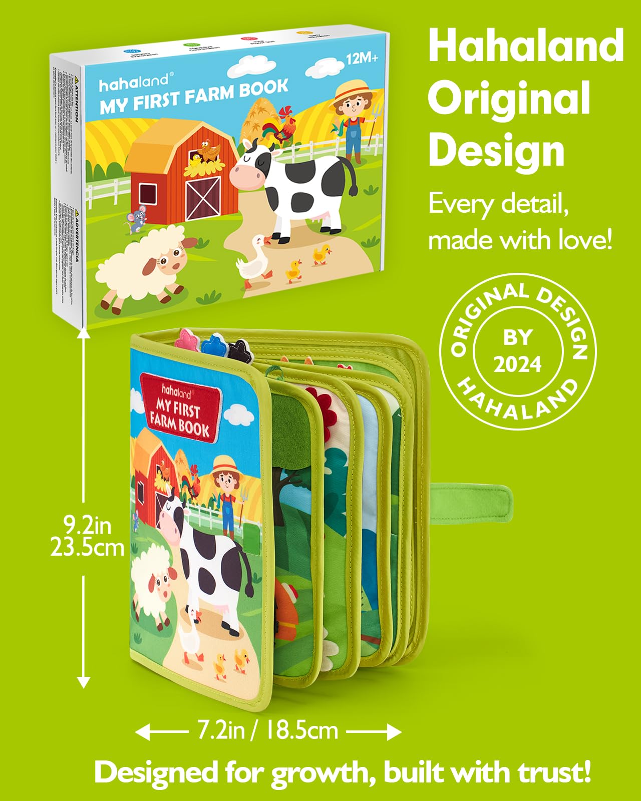 hahaland Busy Book for Toddlers 1-3 - Montessori Toys Busy Board for 1 Year Old Boy Gifts Girl Toys Educational Learning Quiet Activity Books Gifts Toddler Travel Toys for One Year Old Birthday Gift