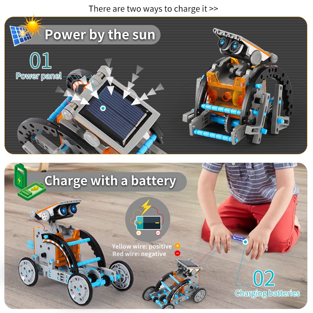 Lucky Doug Solar Power Robot Building Kits Toys for Boys Girls Ages 8-13, STEM Kit Gifts for Kids 8 9 10 11 12 13 Years, DIY Educational Science Building Robotic Set Gifts for Teenagers