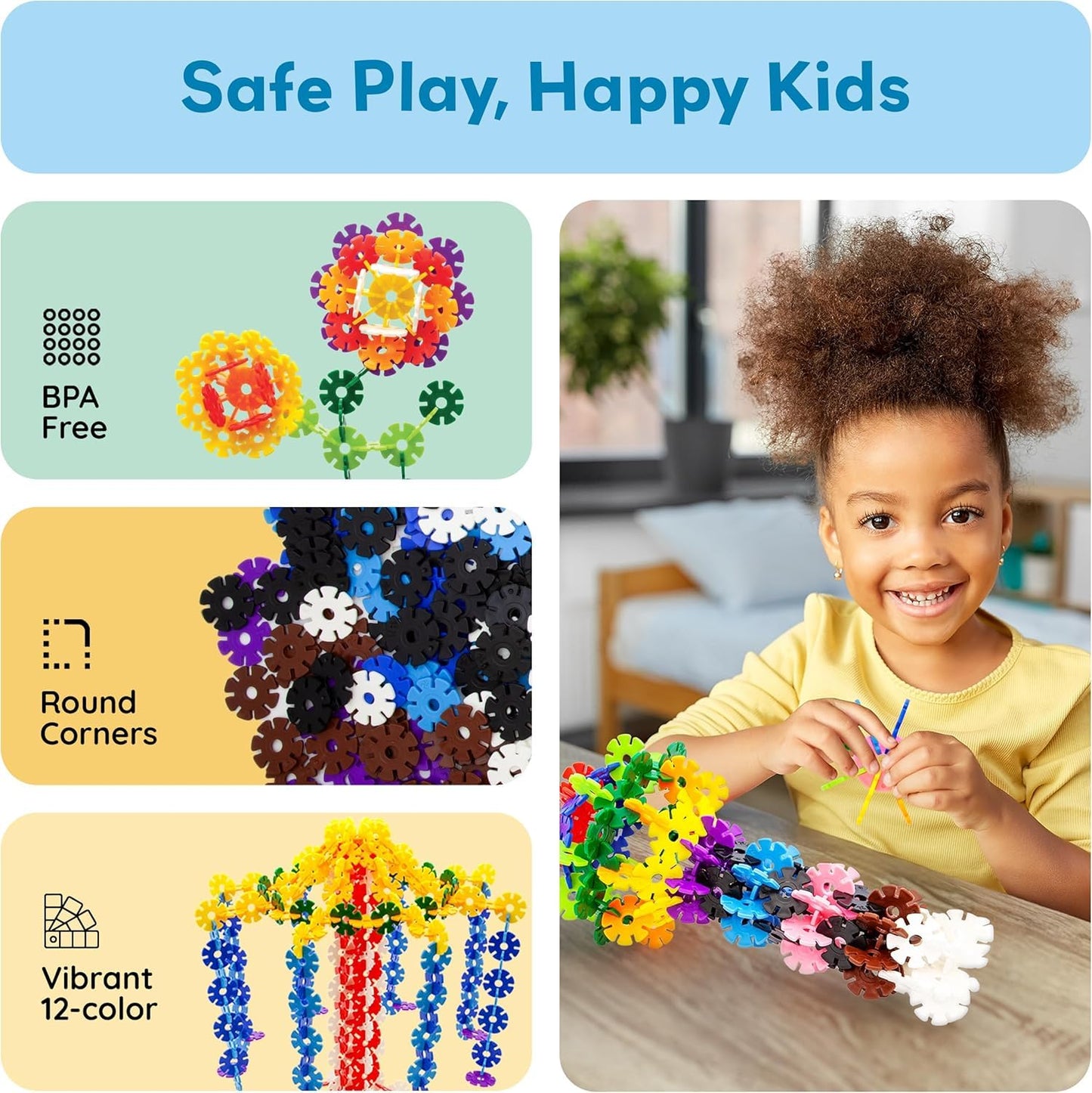 PicassoTiles Building Chips 600 Pieces Interlocking Construction Chips Creative Disc Block Toy Set STEM Learning Toys for Early Education and Child Brain Development Kids Boys Girls Age 3 and Up PTF60