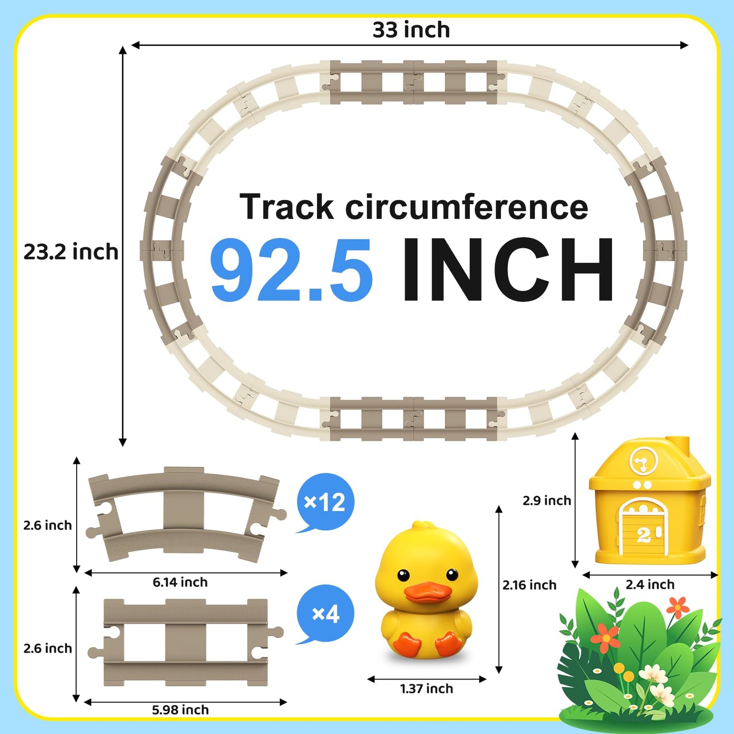 Train Set Toy for Toddlers 1-3, Montessori Learning Matching & Sorting Toys for 1 2 3 Year Old, Electric Train with Farm Animals Finger Puppets, Christmas Birthday Gift for Boys Girls (Blue)