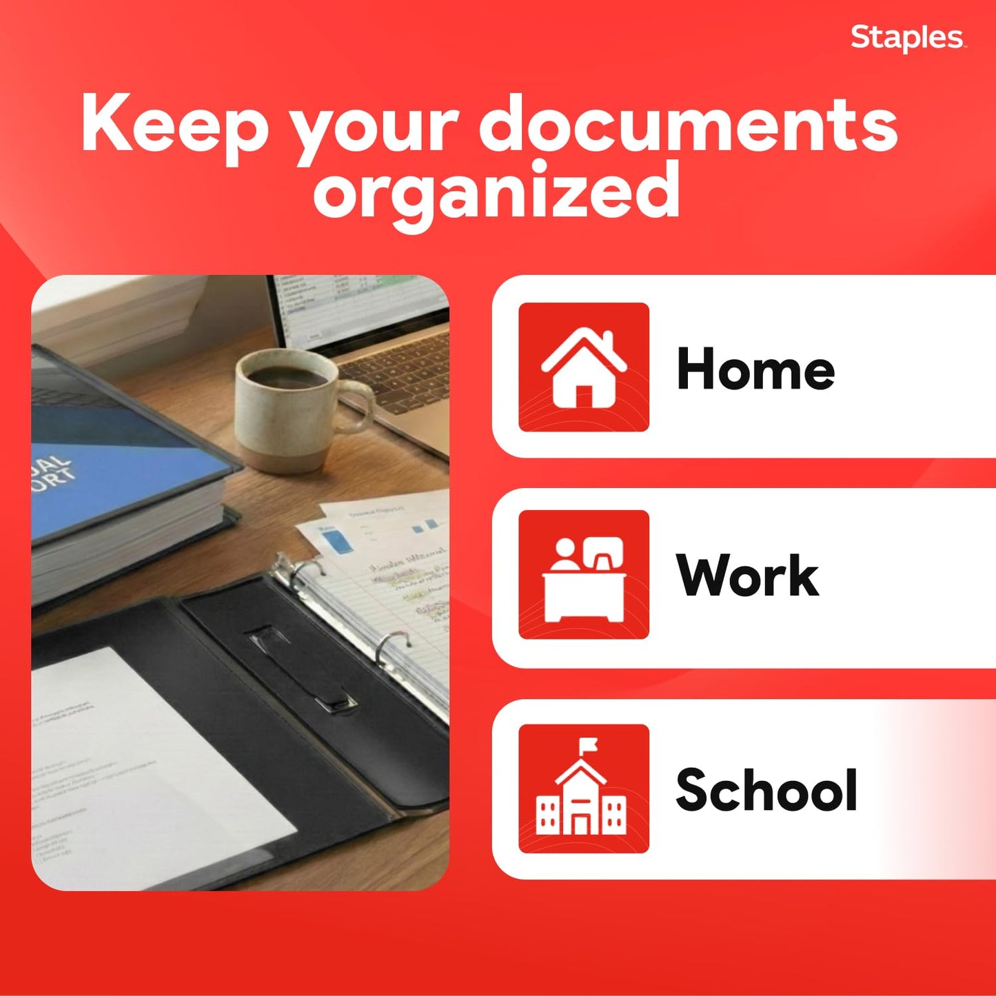 Staples Better 3-Inch D-Ring Binder, Black – Heavy-Duty 3-Ring Binder for School & Office Storage