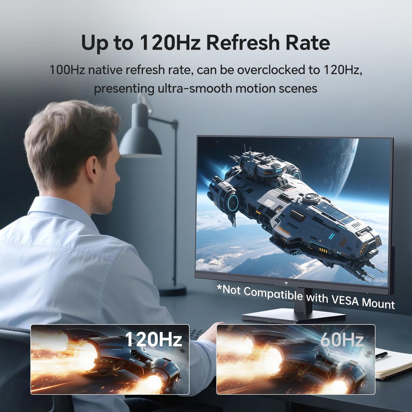 KTC 27 Inch QHD Computer Monitor 100Hz, Up to 120Hz, IPS Panel, 2K 1440P PC Gaming Monitor for Home Office, Adaptive-Sync Support, HDR10, Tilt Adjustable, H27D9