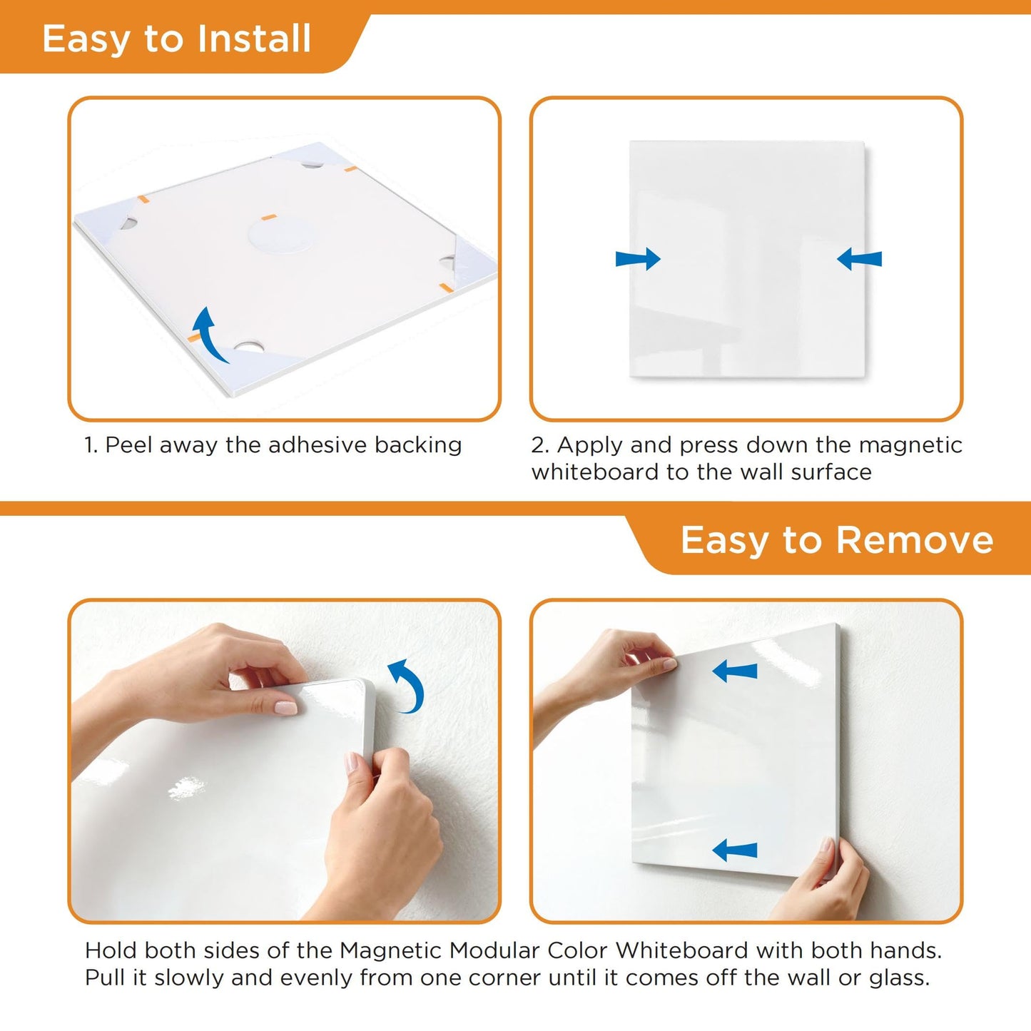 Comix Magnetic Board, 6 Pack Magnetic Whiteboard for wall, 11.8 x 11.8 Inches Dry Erase Board for Kids, Students, White Board Dry Erase Set for Fridge, Office and Home, White