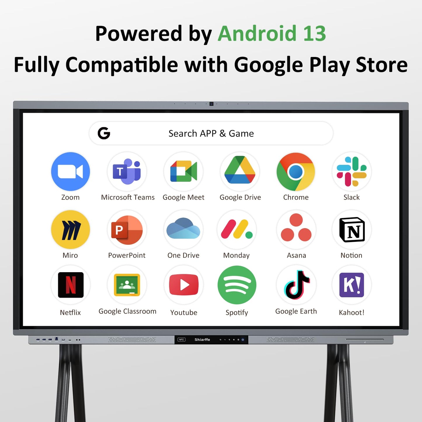 Shiarffe R9 Smart Board 75 Inch 4K Interactive Whiteboard