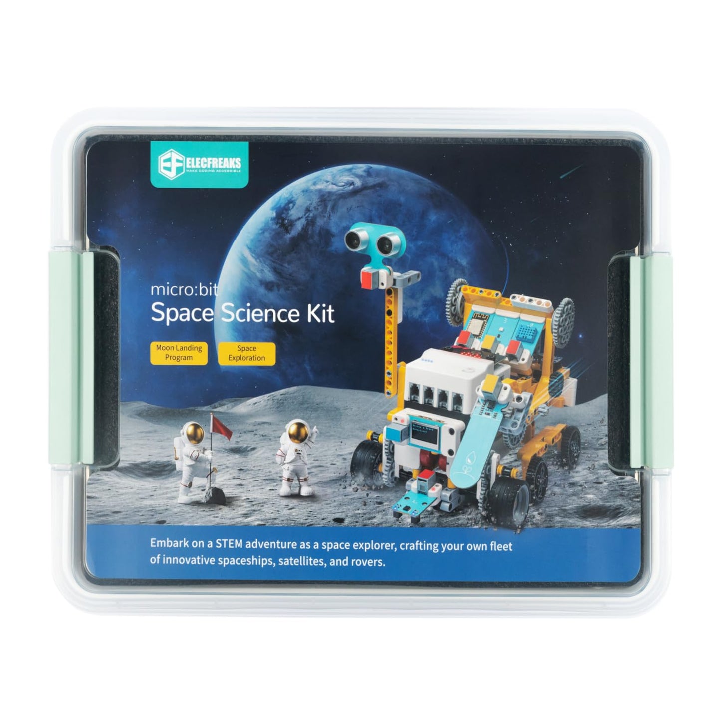 ELECFREAKS Micro:bit Space Kit with Nezha Pro Expansion Board 8+ Space Learning Projects,microbit Starter Planet X Sensors Kit with Closed Loop Motor(Without Micro:bit)