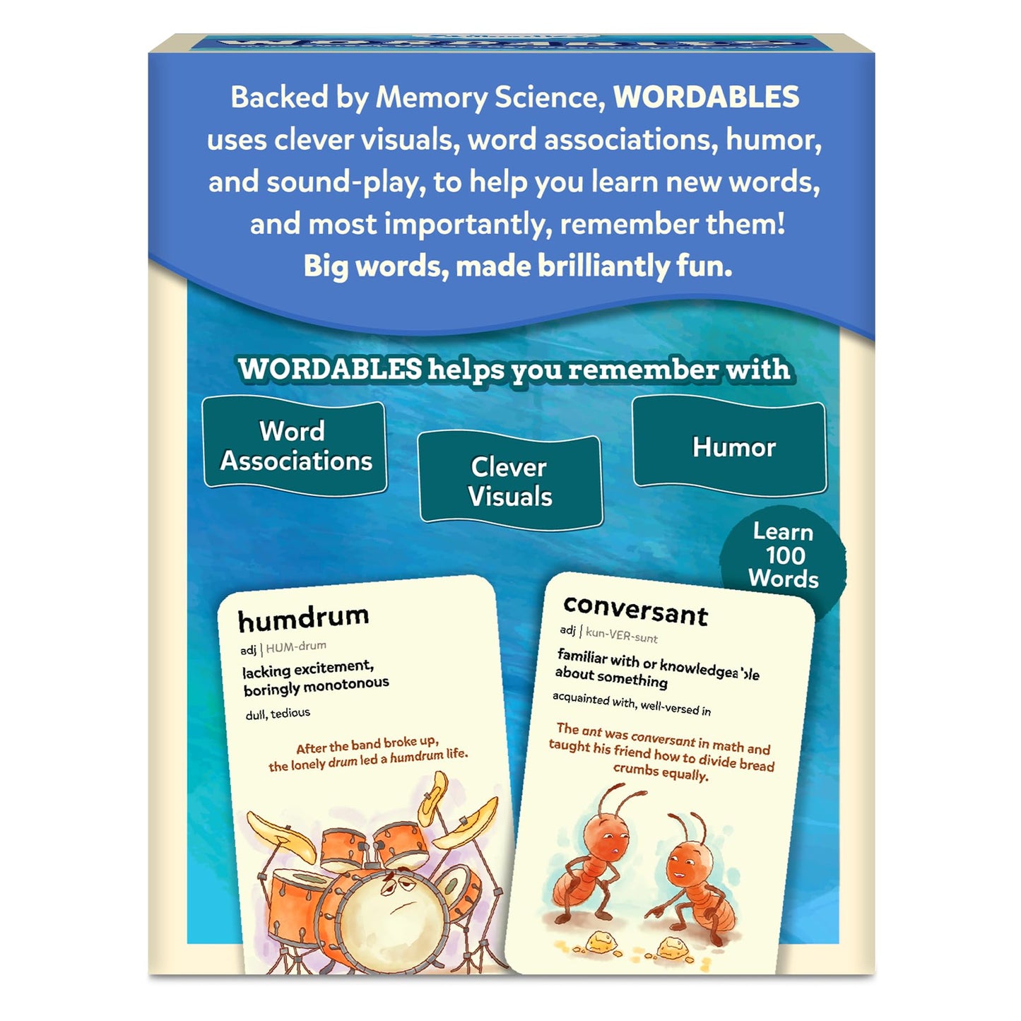 Skillmatics Vocabulary Flash Cards for Kids - Learn 100 Words with Wordplay, Visuals & Soundplay, Educational Gift for Ages 10, 11, 12, & Up, Screen-Free Language Game