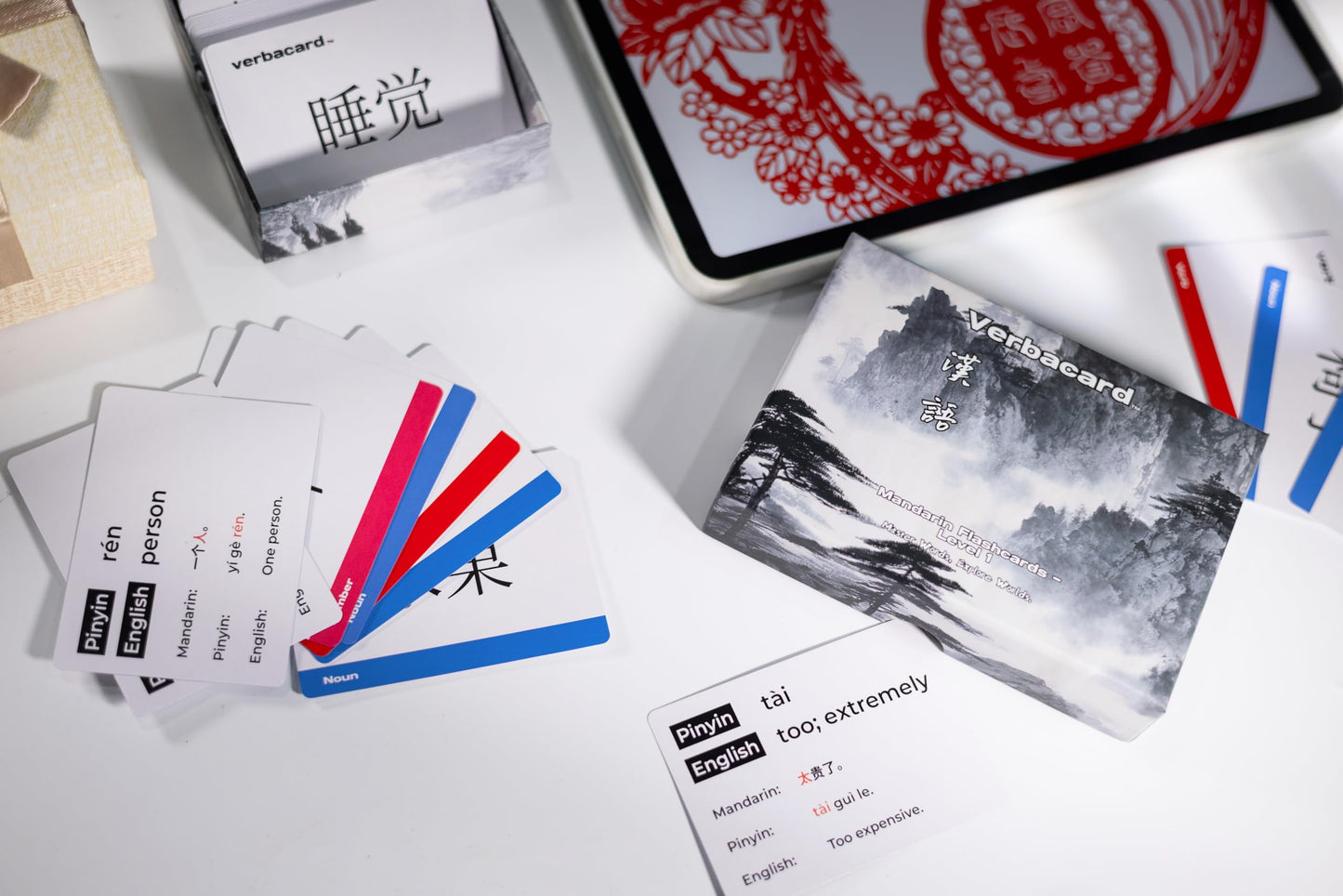 Mandarin Chinese Flashcards – Study Deck with 160 HSK 1 Vocabulary Cards with Pinyin, English & Example Sentences | Perfect for Beginners & Students