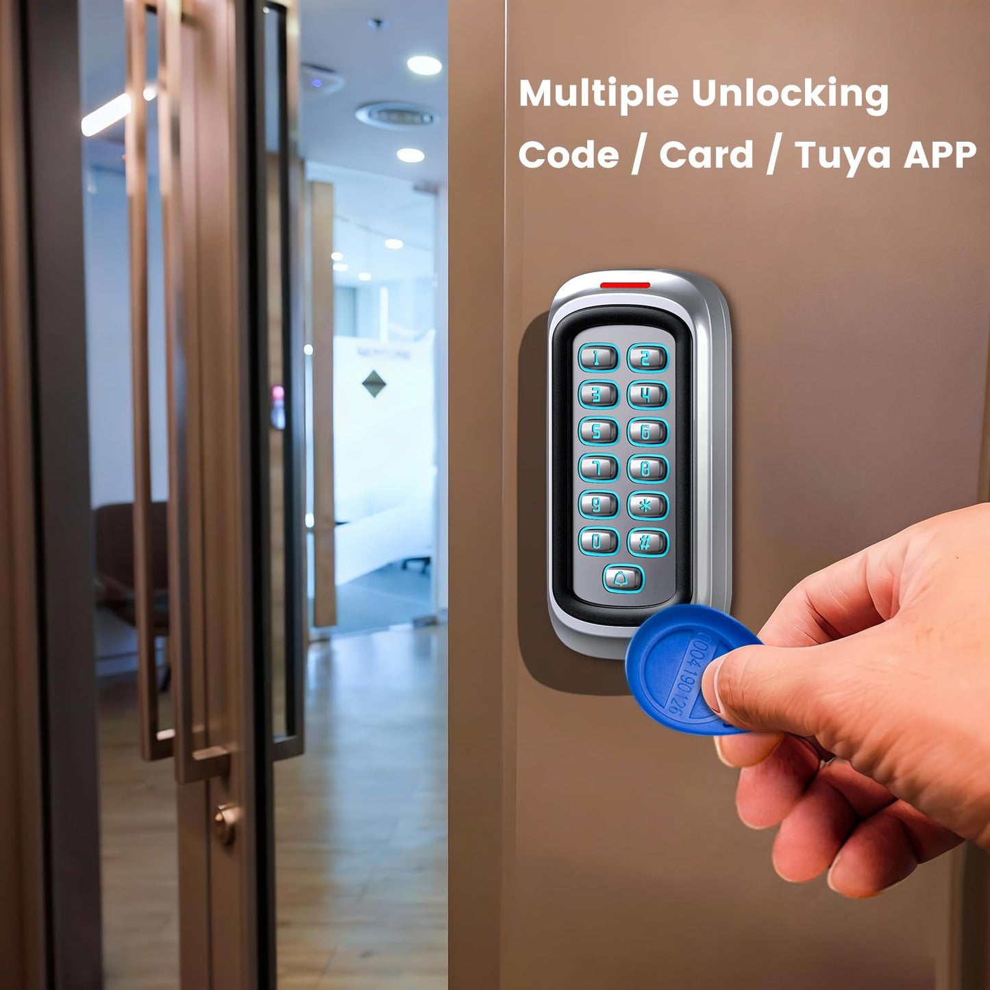 Wireless WiFi Access Control Keypad, 12V DC Metal Door Access Control System, IP68 Waterproof, TUYA Wireless Remote Unlock, Universal Keyless Entry Keypad for Garage Door Opener, Gate Opener