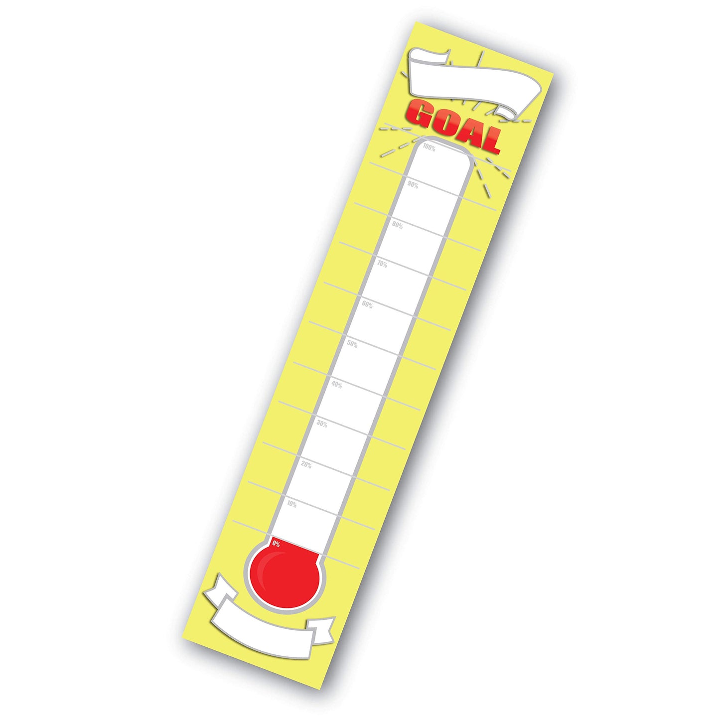 Wrapco Dry Erase Goal Setting Fundraising Thermometer Chart Goal Chart Temperature Poster for Office Classroom or Kids (Yellow)