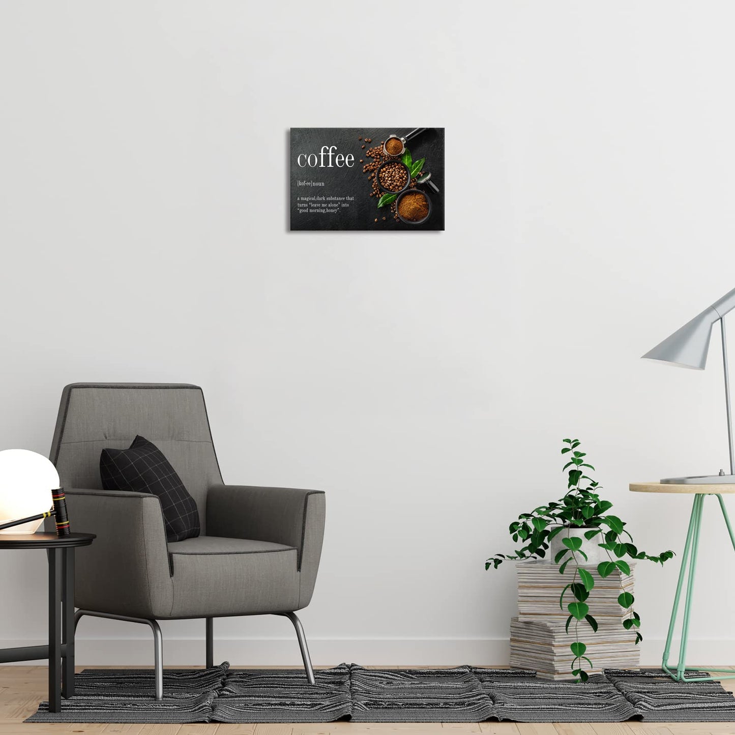 BWSPACE Coffee Bean Decor Canvas Wall Art - Kitchen & Office Modern Coffee Decorations - 12x18 inches