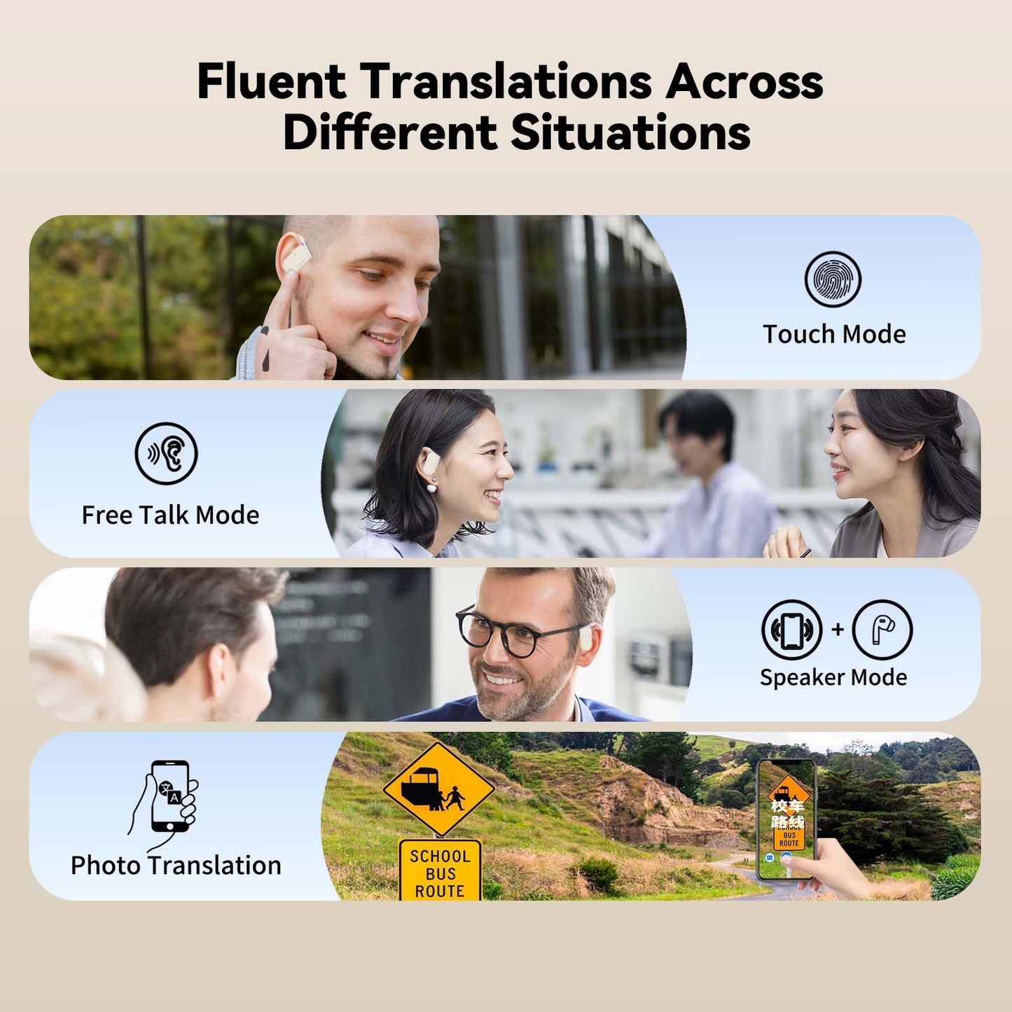 Wooask Translation Earbuds M9 Language Translator Device Open Ear Translator Headphones 98% High Accruacy Instant Translation in 1 Sec Support 144 Languages and Accents (No Offline Package)
