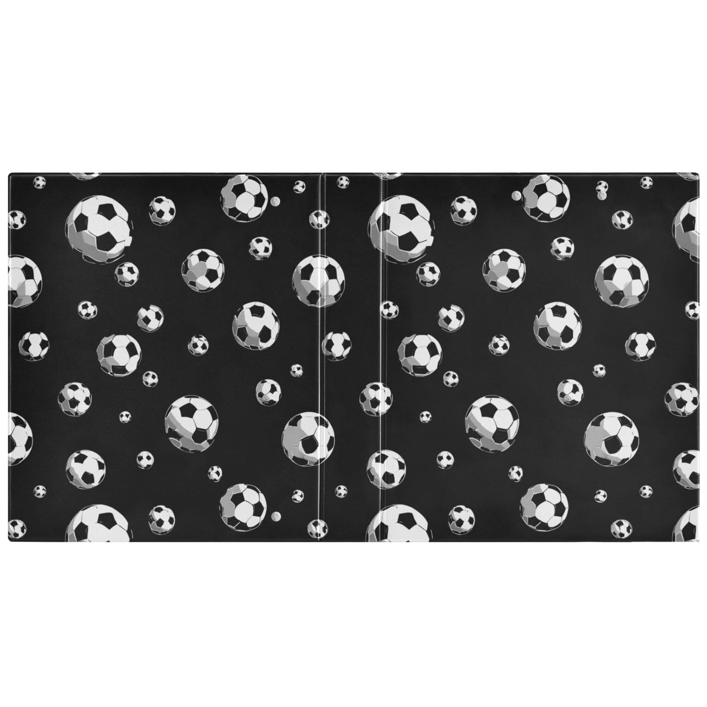 Football Black Round Ring Binders 1.5 Inch Soccer Sports Balls 3 Ring Clipboard Binder for Office School Work Supplies File Folder 200 Sheet Capacity