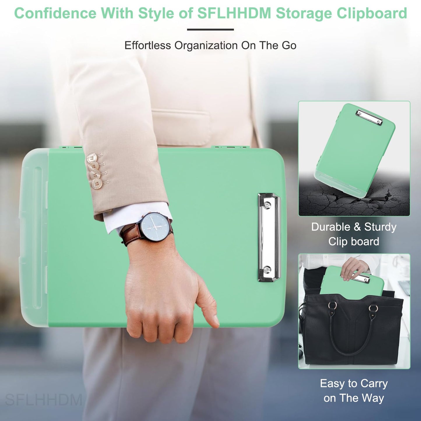 SFLHHDM Clip Boards 8.5x11 with Storage, Low Profile Clip Plastic Clipboards, Nursing Clipboard Folder with Pen Holder, Heavy Duty Clipboard with Storage, Nurse Binder Case for Classroom