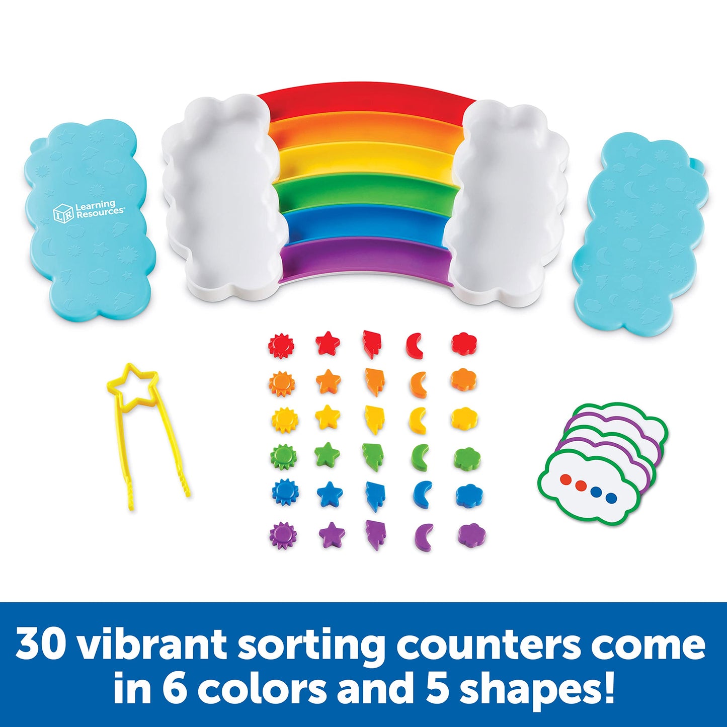 Learning Resources Rainbow Sorting Set , fine motor, sorting, patterning & addition skills, Toddler Educational Toys, sensory tray
