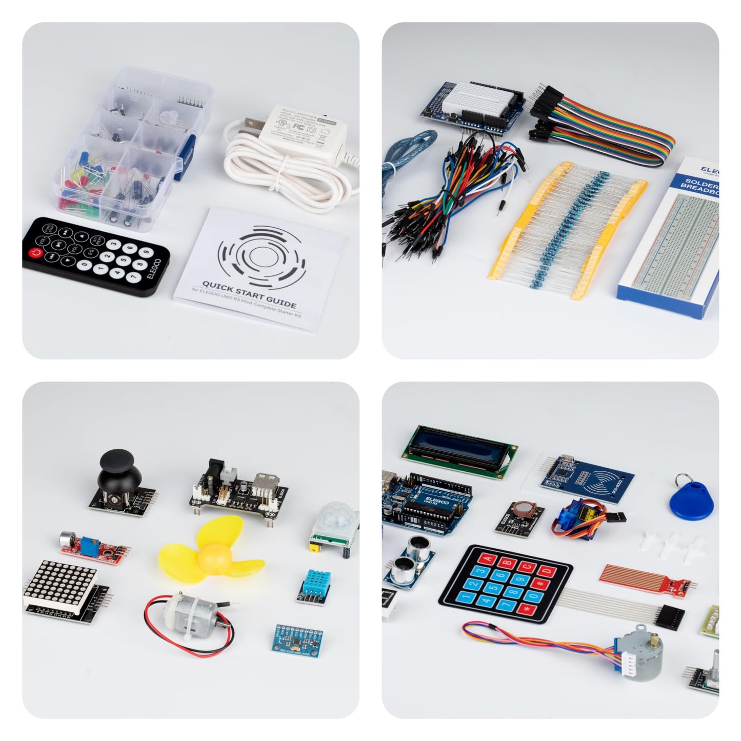 ELEGOO UNO R3 Project Most Complete Starter Kit with Tutorial Compatible with Arduino IDE (200+ Components)
