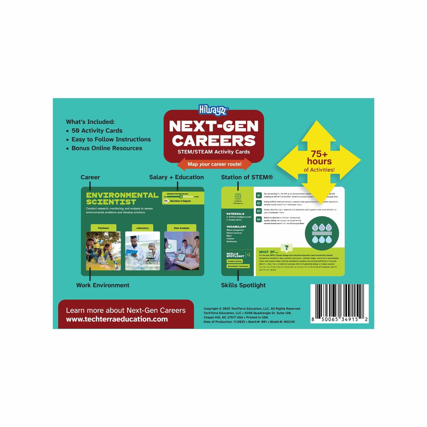 Hiwayzz Next-Gen Career Cards – Career Exploration Deck for High School Students – 50 Educational CTE Cards with Salaries & Education Paths - 75+ Hours of Activities - Ages 14+